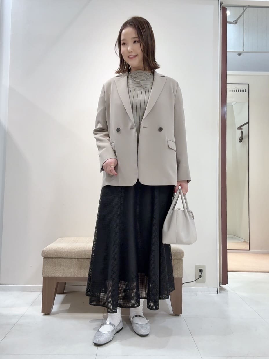 YUIさんの「UNTITLED｜【洗える/ストレッチ性】ダブルブレストジャケット」を使ったコーディネート