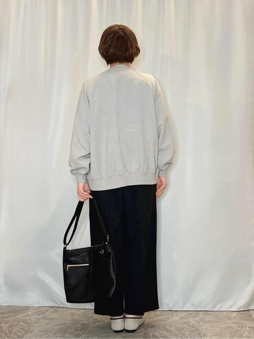 たみさんの「SHOO･LA･RUE｜【洗濯機可/S-LL】さらっと快適　麻調ゆるリブブルゾン」を使ったコーディネート