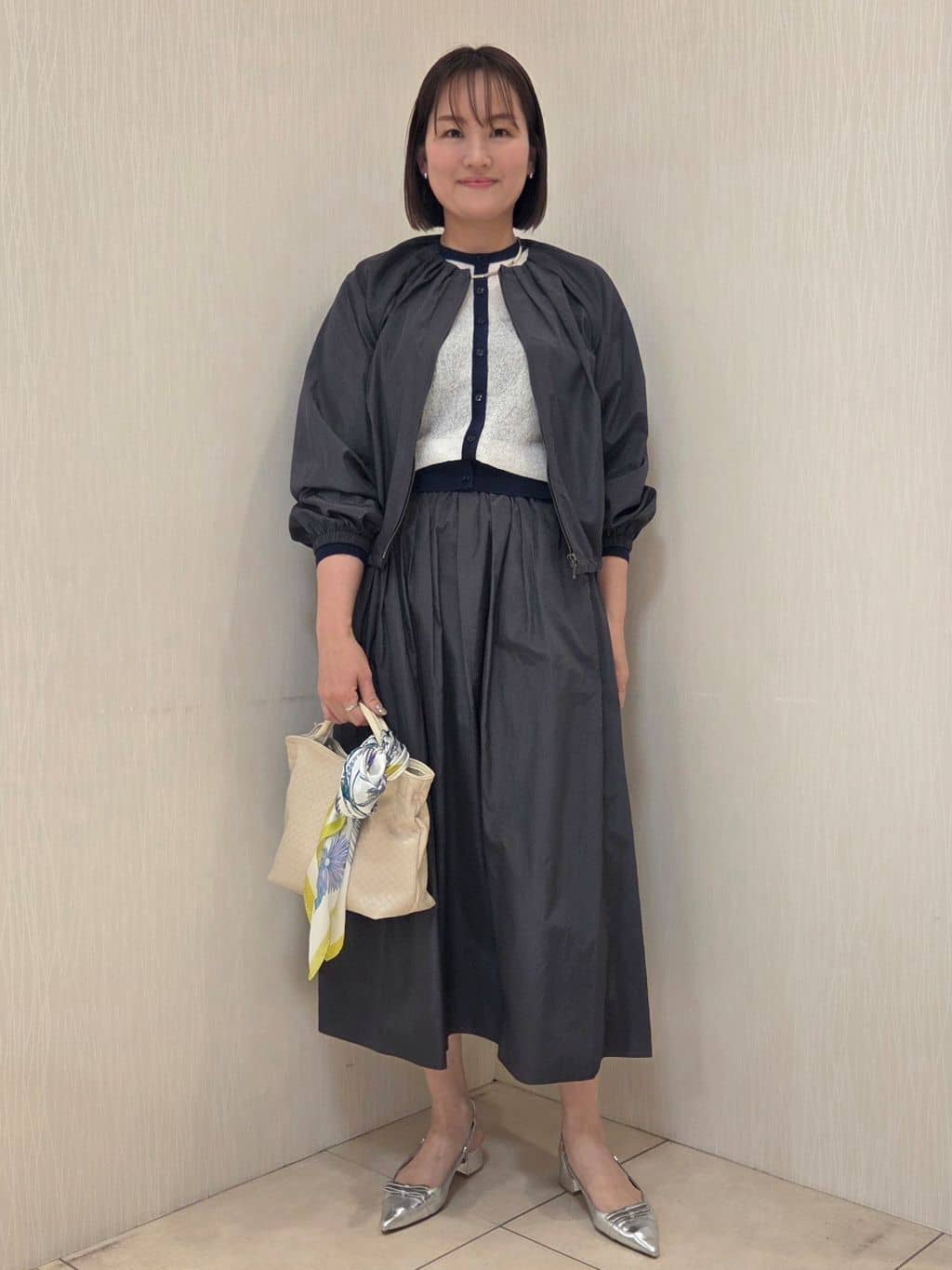naokoさんの「UNTITLED｜【セットアップ可/はっ水】シャイニータイプライターブルゾン」を使ったコーディネート