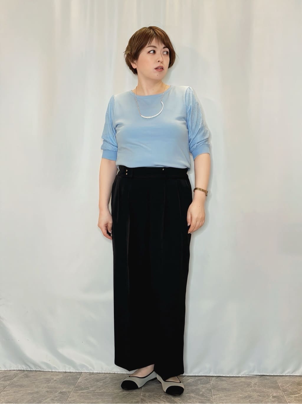 たみさんの「SHOO･LA･RUE｜【洗濯機可/S-LL】さらっと快適　麻調ゆるリブブルゾン」を使ったコーディネート
