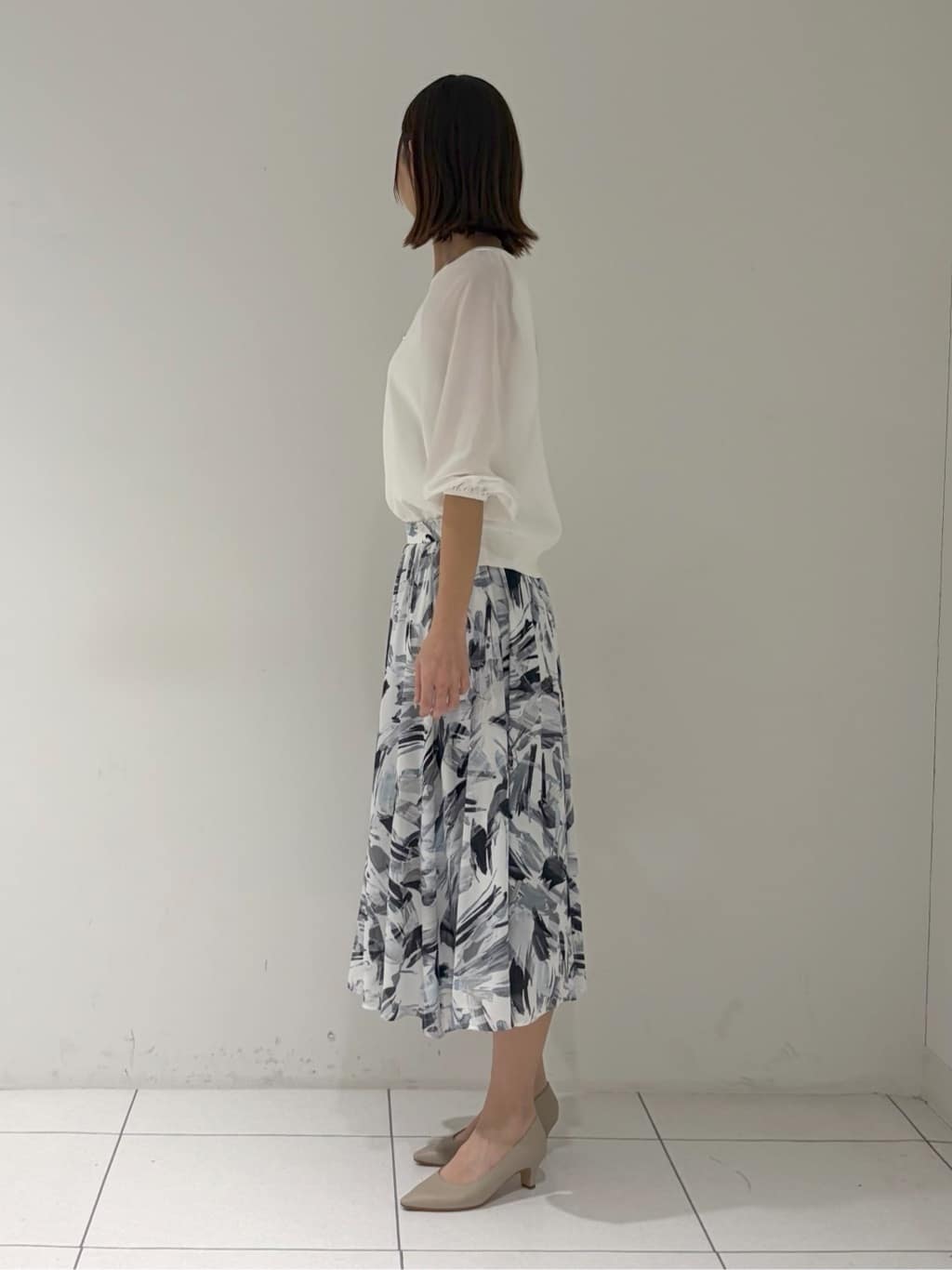shioriさんの「INDIVI｜【洗える／袖丈調整可能】シャツコンビニット」を使ったコーディネート