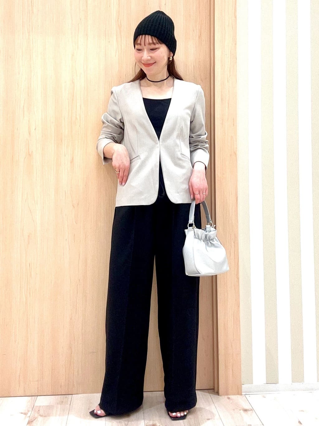 ririさんの「SHOO･LA･RUE｜【洗濯機可/UV/SS-3L】すっきり好印象 ノーカラージャケット」を使ったコーディネート