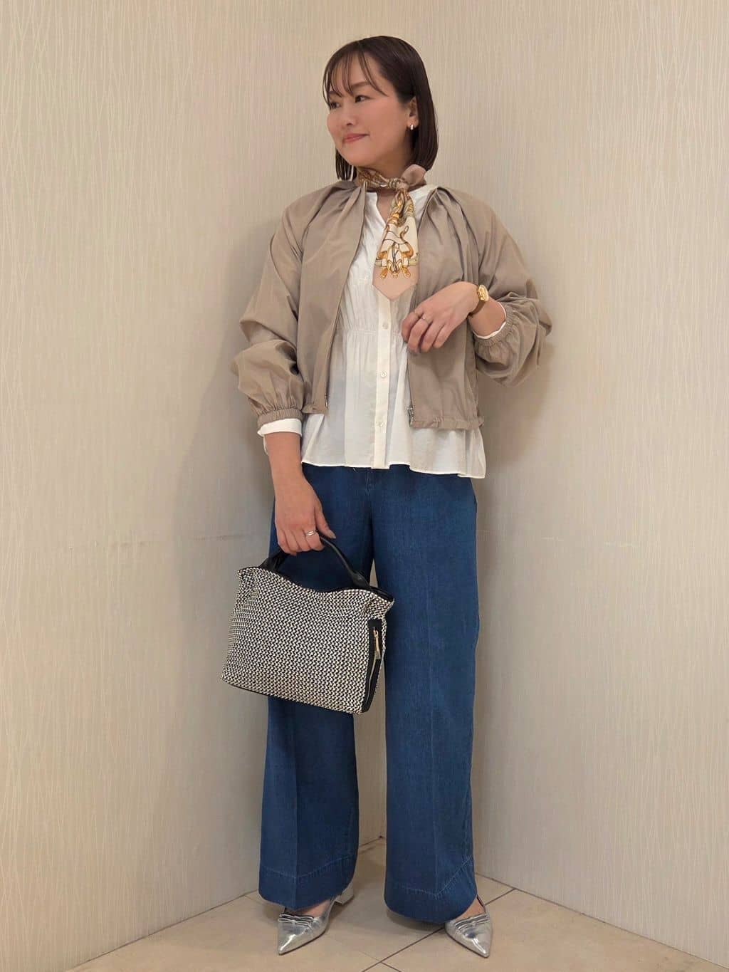 naokoさんの「UNTITLED｜【セットアップ可/はっ水】シャイニータイプライターブルゾン」を使ったコーディネート