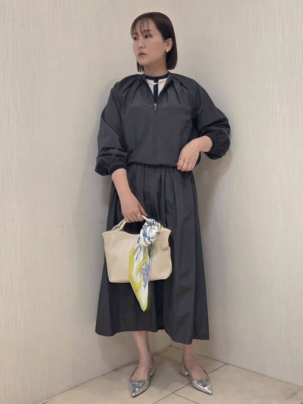 naokoさんの「UNTITLED｜【セットアップ可/はっ水】シャイニータイプライターブルゾン」を使ったコーディネート