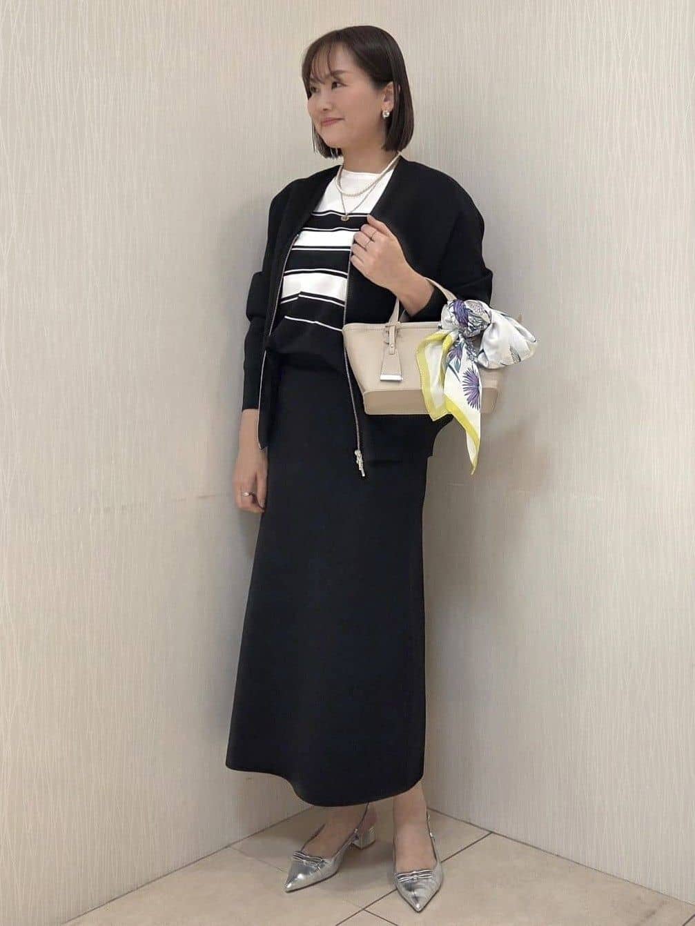 naokoさんの「UNTITLED｜【軽羽織り/セットアップ可】ジップアップニットカーディガン」を使ったコーディネート