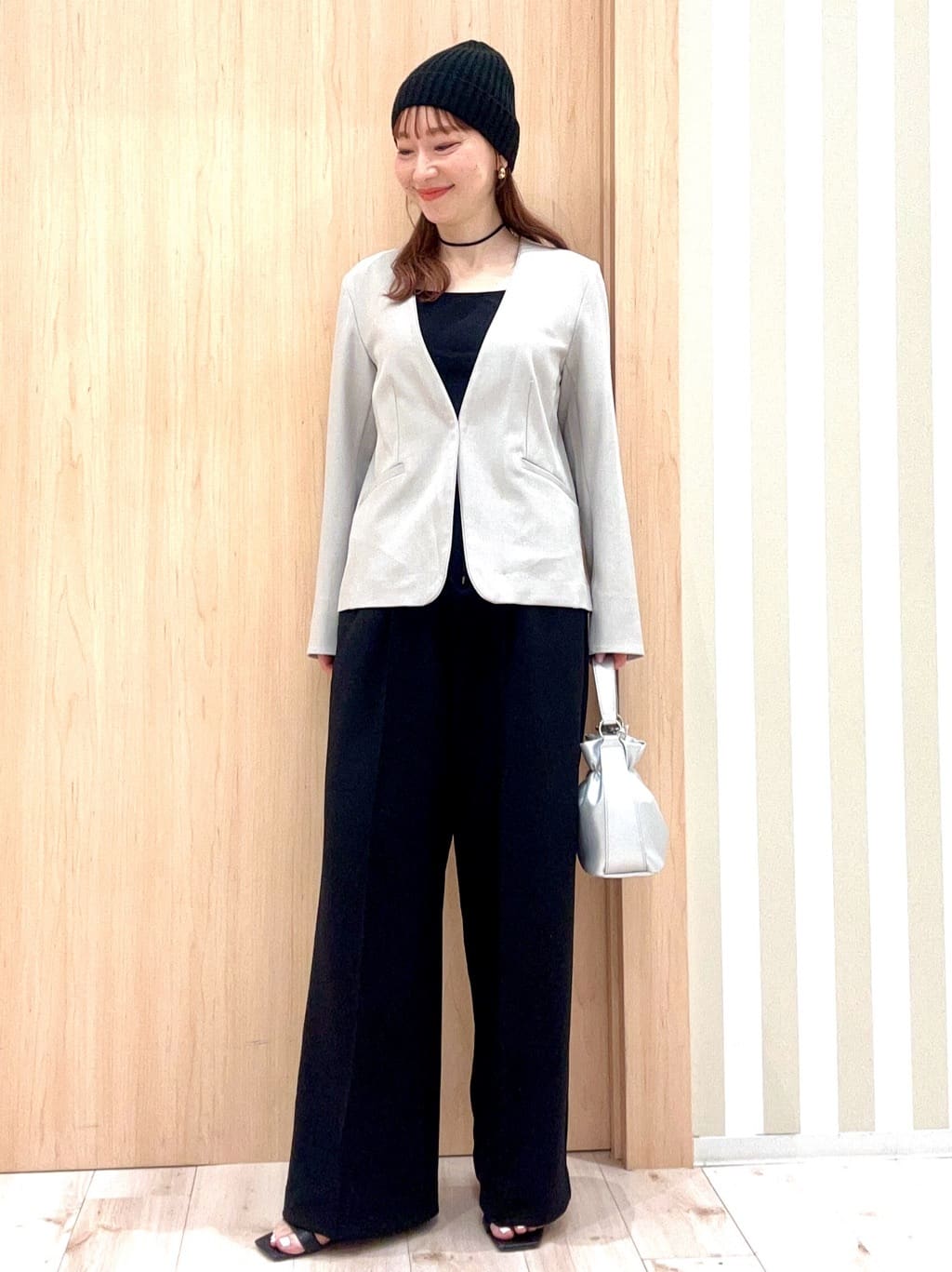 ririさんの「SHOO･LA･RUE｜【洗濯機可/UV/SS-3L】すっきり好印象 ノーカラージャケット」を使ったコーディネート