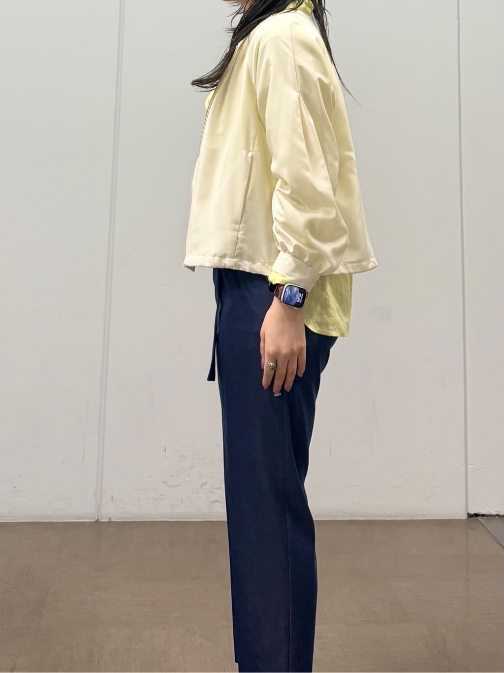 mizukiさんの「INDIVI｜【洗える／大人シアー】エアリー バルーンブルゾン」を使ったコーディネート