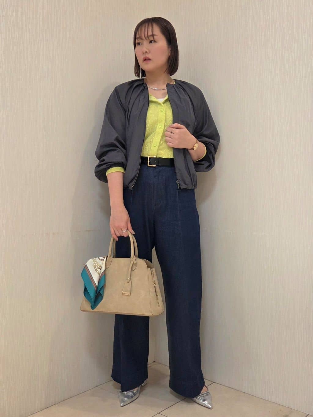 naokoさんの「UNTITLED｜【セットアップ可/はっ水】シャイニータイプライターブルゾン」を使ったコーディネート