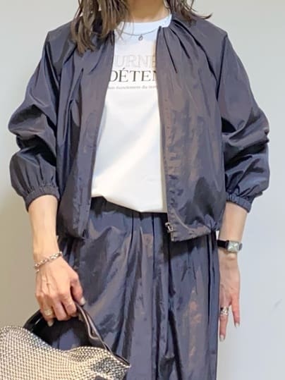 tomoさんの「UNTITLED｜【セットアップ可/はっ水】シャイニータイプライターブルゾン」を使ったコーディネート