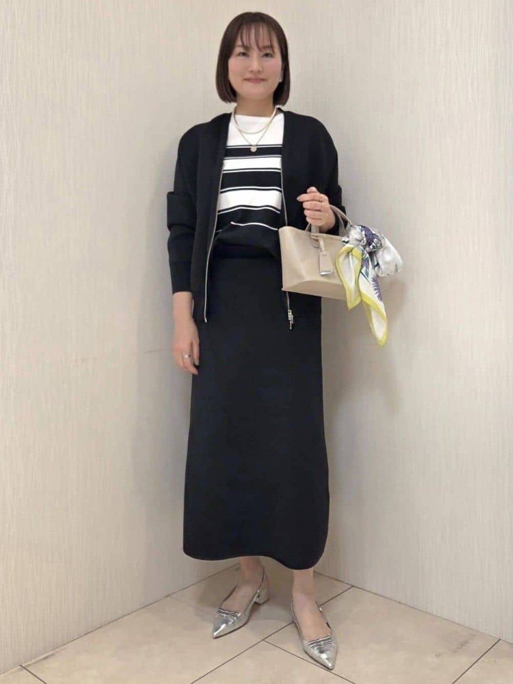 naokoさんの「UNTITLED｜【軽羽織り/セットアップ可】ジップアップニットカーディガン」を使ったコーディネート
