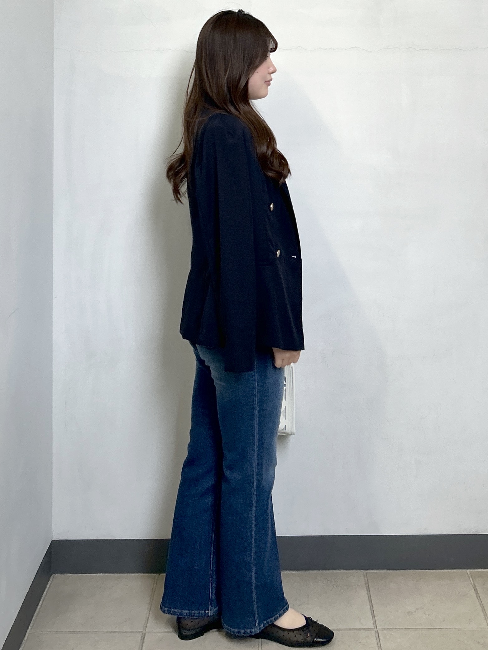 sayaさんの「OPAQUE.CLIP｜《再入荷》ダブルブレストテーラードジャケット【接触冷感／吸水速乾／イージーアイロン／防シワ／洗濯機O」を使ったコーディネート