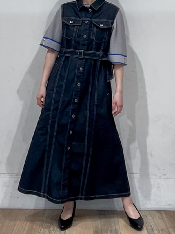 山さんさんの「grove｜【シリーズ累計36万枚/名品ニット】やわらかドライタッチ 袖メッシュ編みニット」を使ったコーディネート