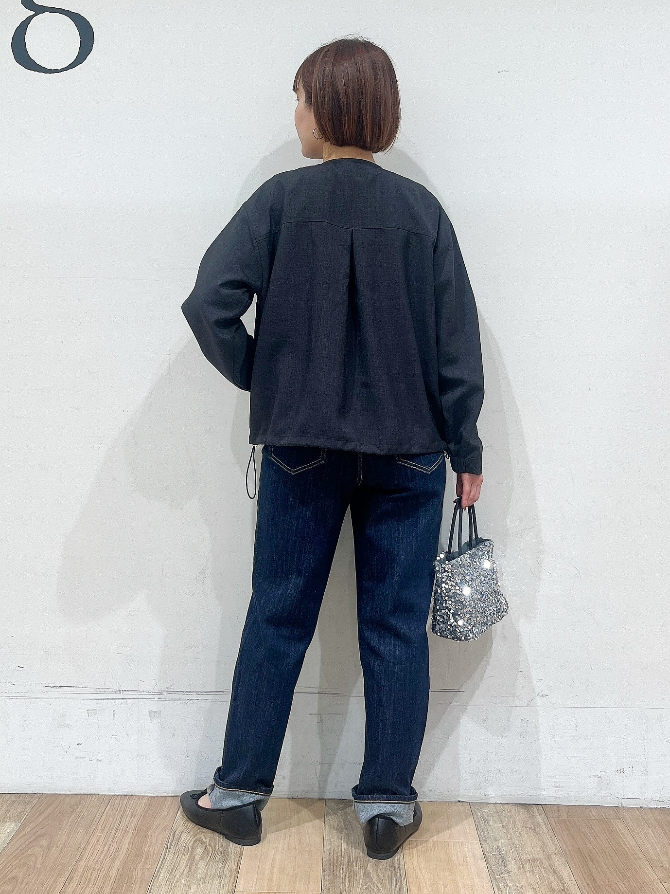 山さんさんの「grove｜【貴島明日香さん着用・洗える】麻調ノーカラーブルゾン」を使ったコーディネート