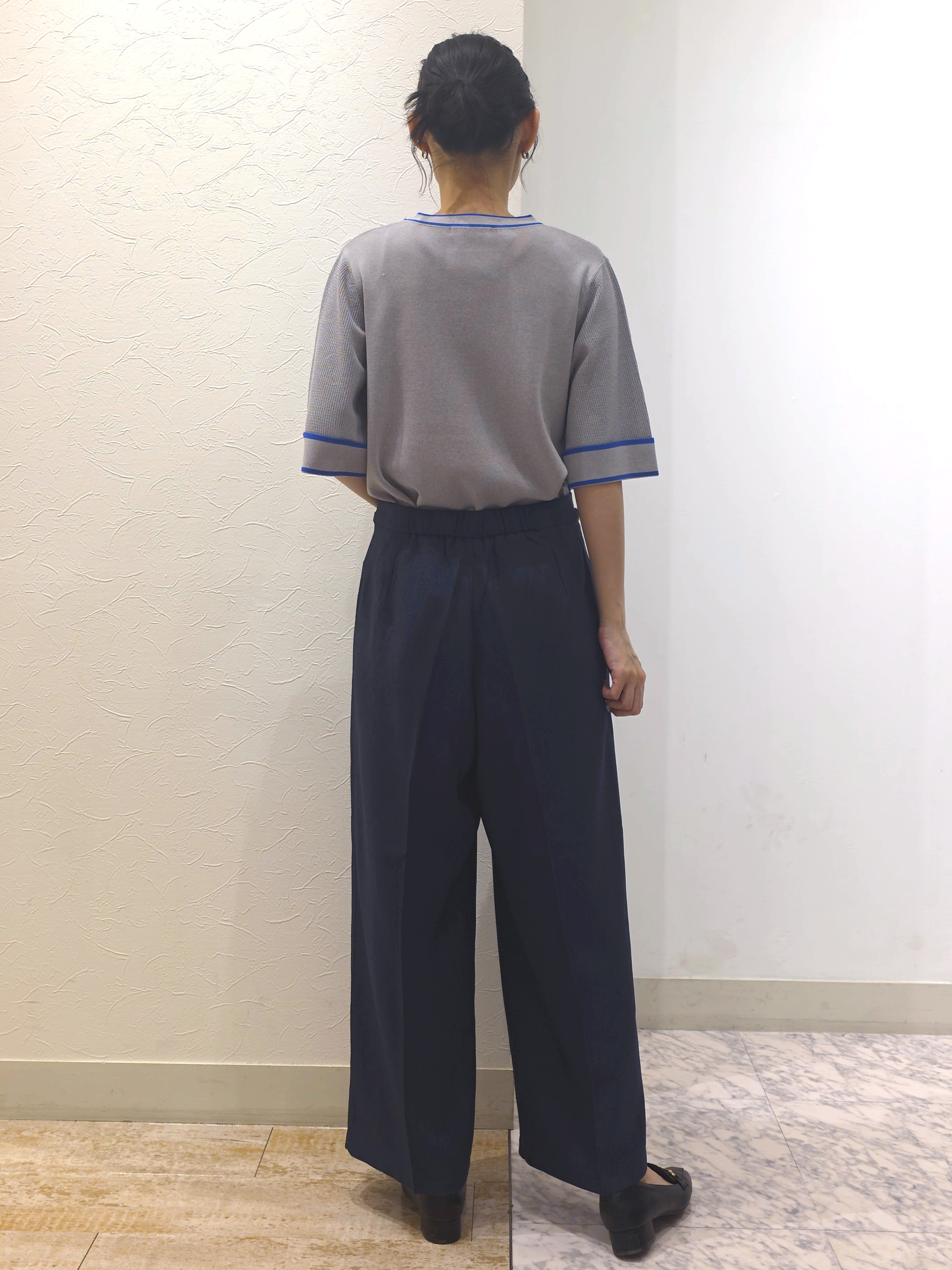 ケイさんの「grove｜【シリーズ累計36万枚/名品ニット】やわらかドライタッチ 袖メッシュ編みニット」を使ったコーディネート