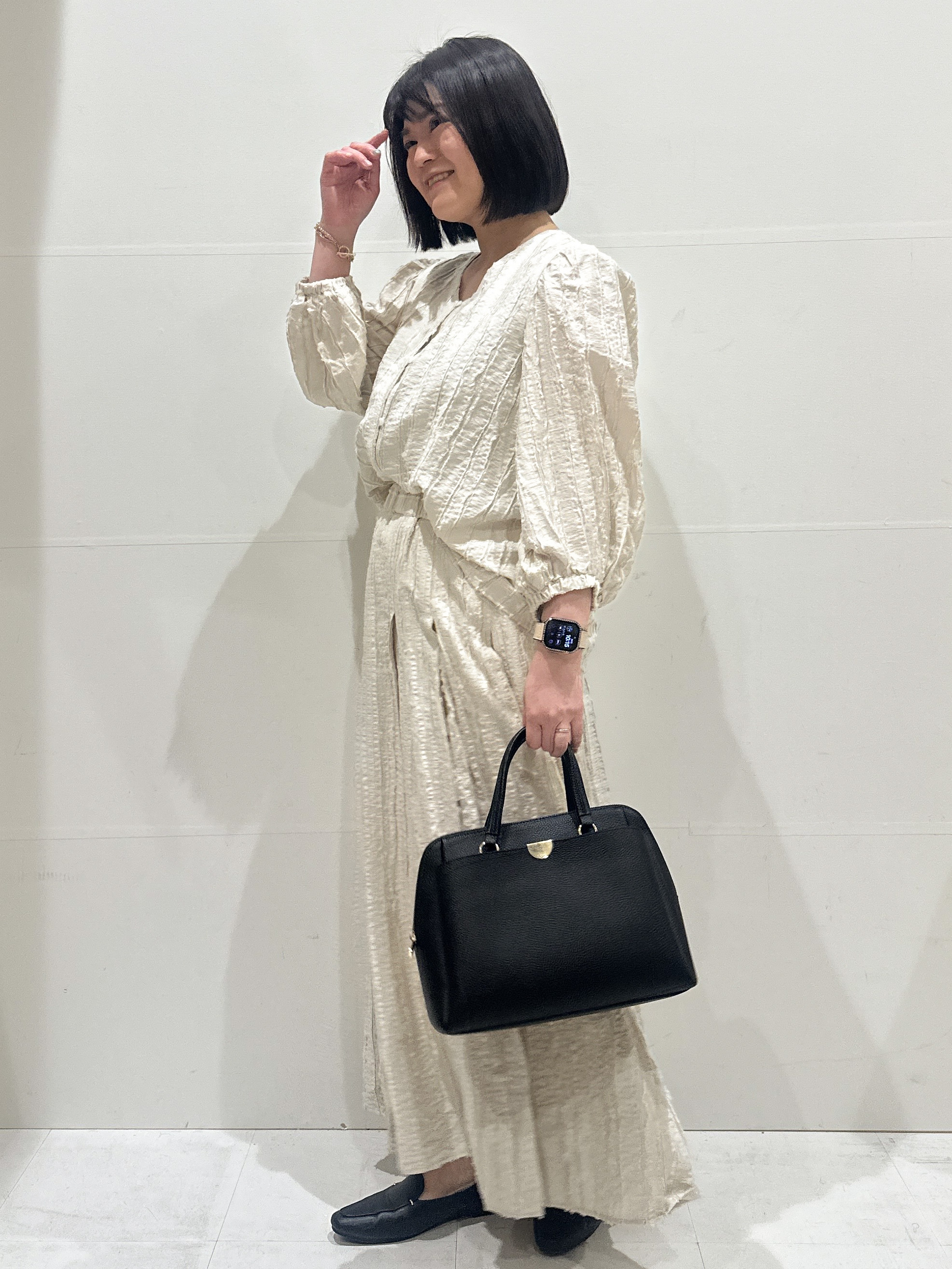Minさんの「OPAQUE.CLIP｜フリンジジャカードブラウス【洗濯機OK】」を使ったコーディネート