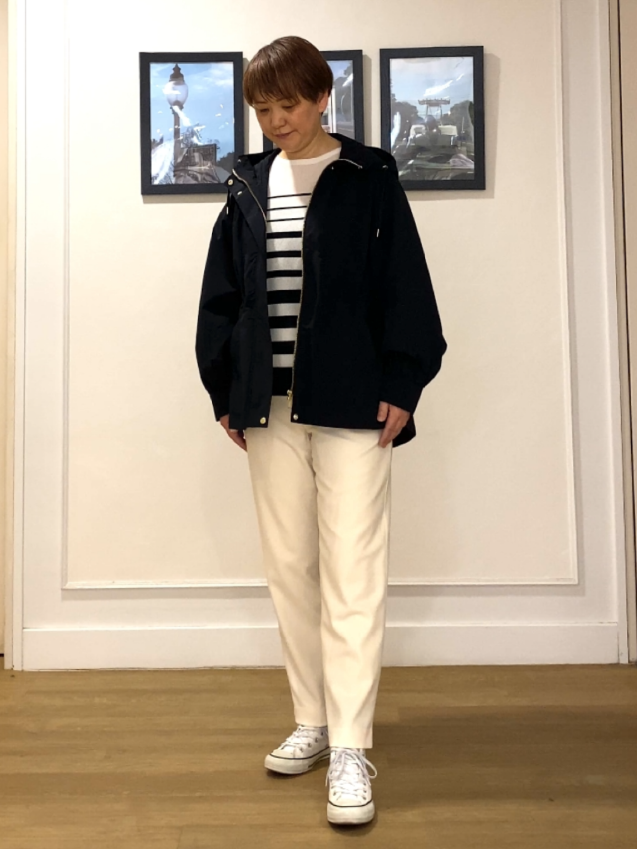 Hiroさんの「Dessin｜【撥水・洗える】フーデッドライトブルゾン」を使ったコーディネート