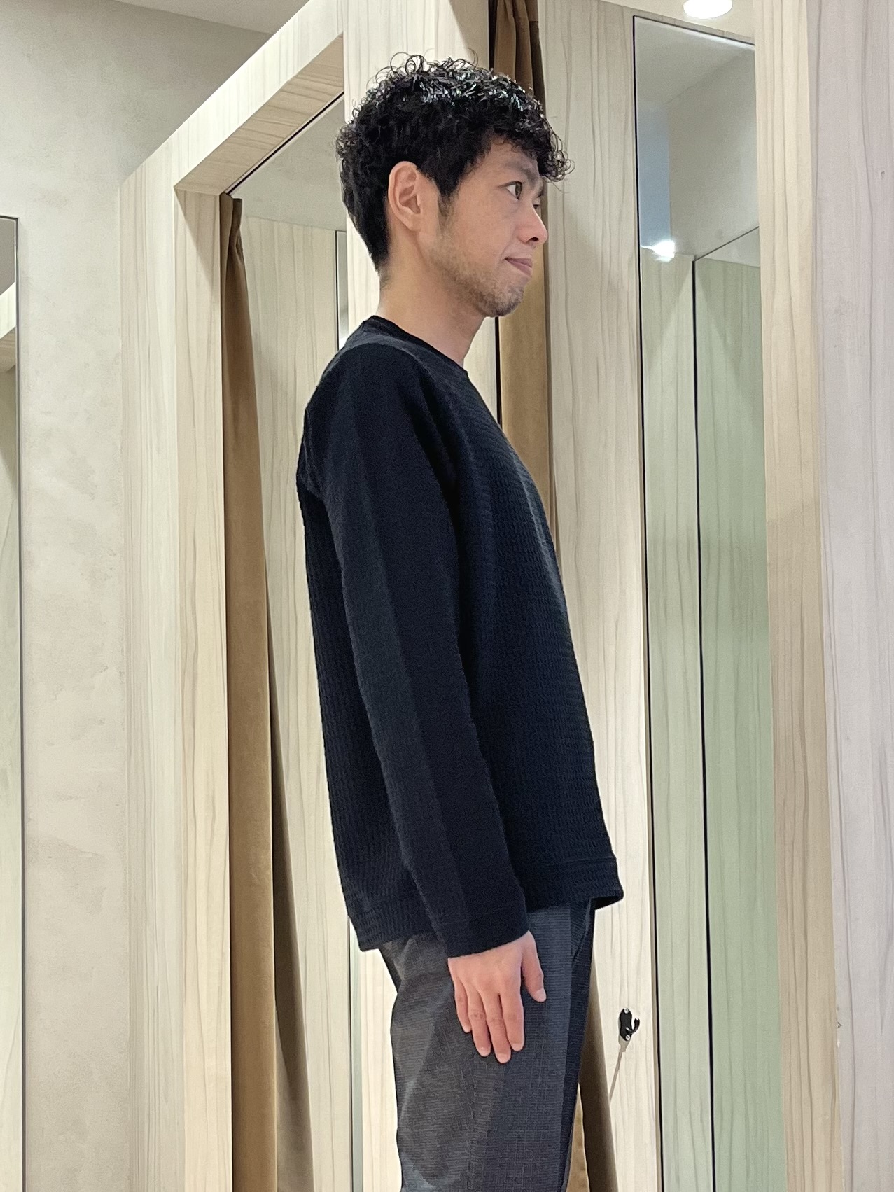 URAさんの「TAKEO KIKUCHI｜【通気性】ジャージ千鳥柄 ジャケット」を使ったコーディネート