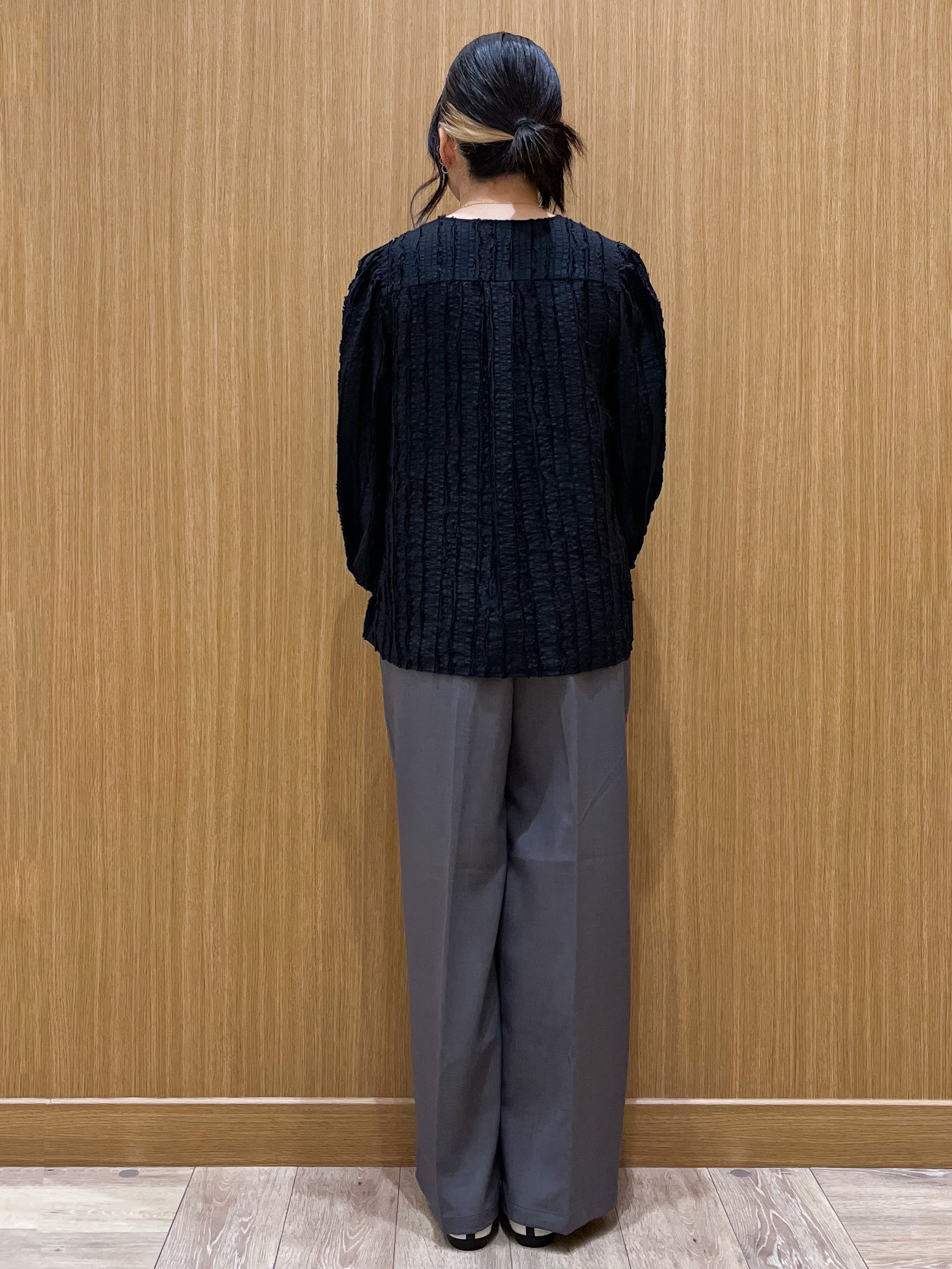 aさんの「OPAQUE.CLIP｜フリンジジャカードブラウス【洗濯機OK】」を使ったコーディネート