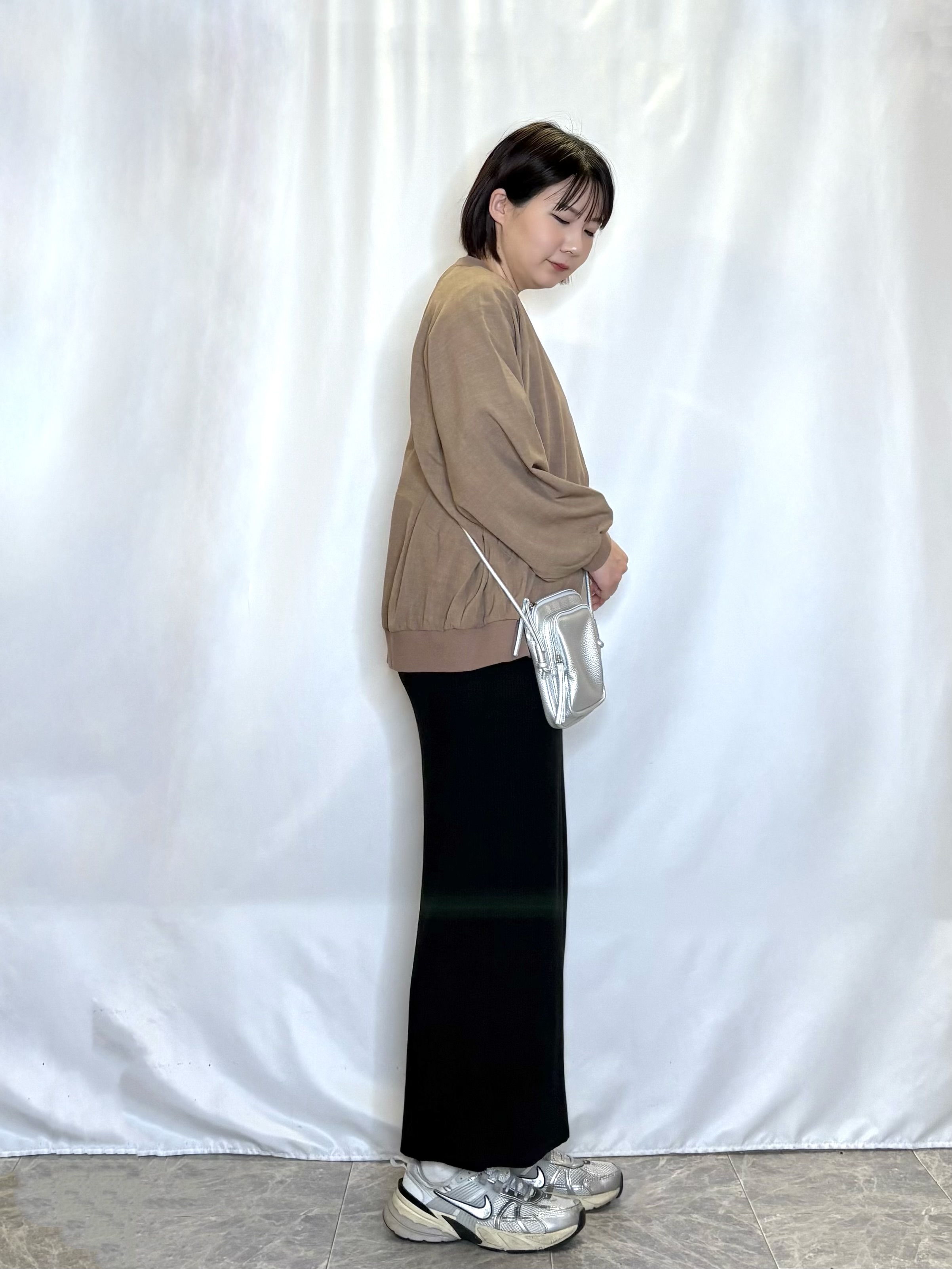 ネリさんの「SHOO･LA･RUE｜【洗濯機可/S-LL】さらっと快適　麻調ゆるリブブルゾン」を使ったコーディネート