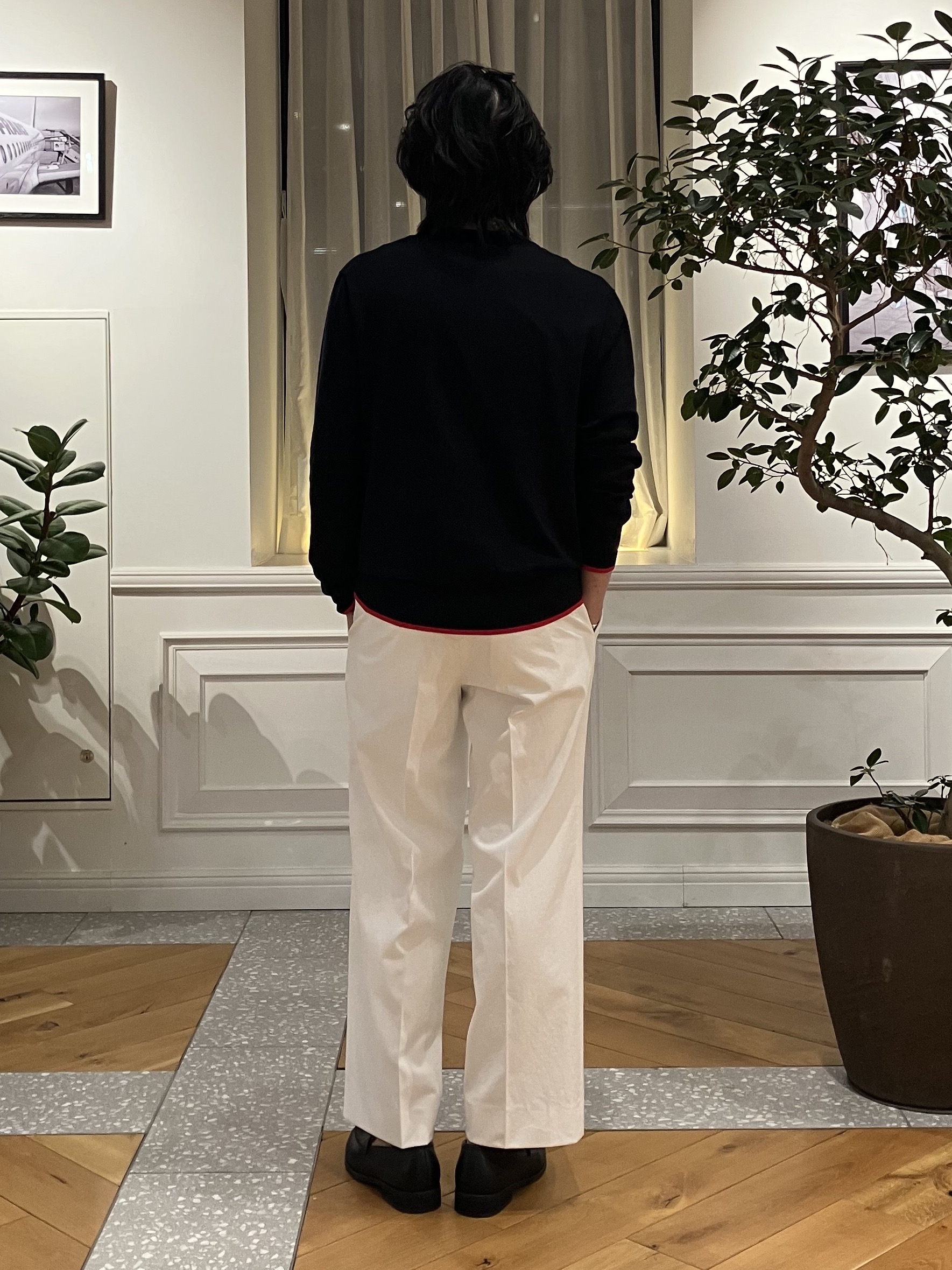 junyaさんの「DRESSTERIOR｜【ウォッシャブル】ウールレーヨン ラウンドネックカーディガン」を使ったコーディネート