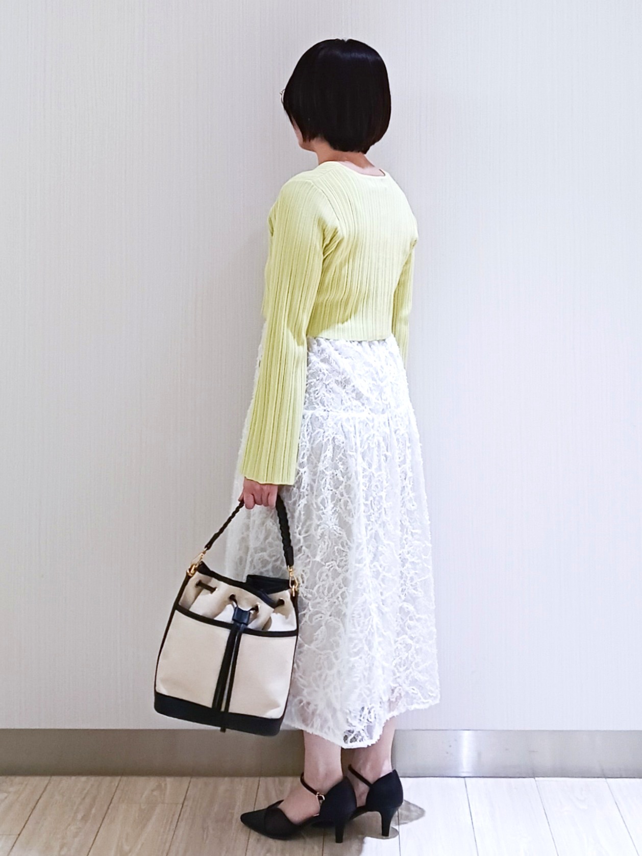 KaHoさんの「index｜《ツインセット》カーディガン&times;ニットドッキングワンピース【洗濯機OK】」を使ったコーディネート