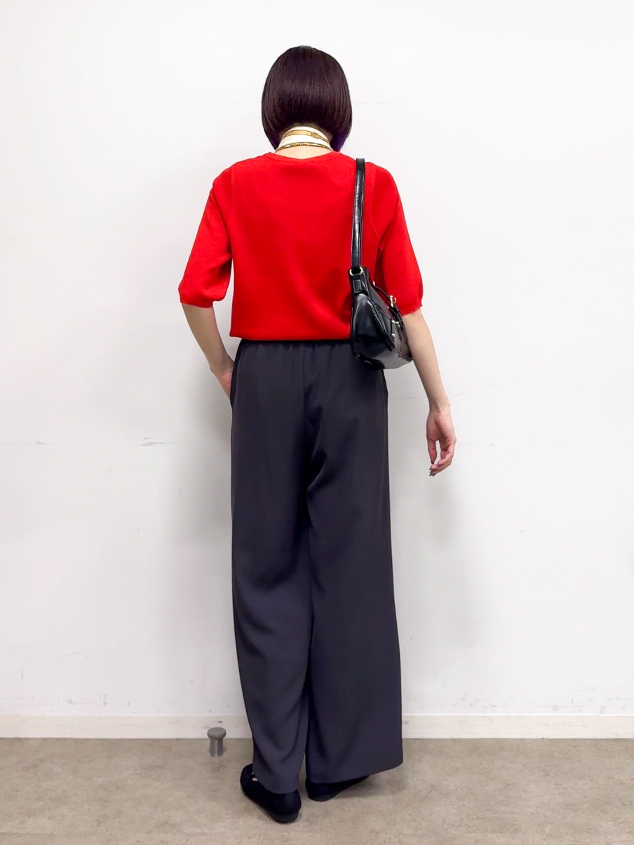 𝐜𝐡𝐢𝐤𝐚さんの「SHOO･LA･RUE｜【毎日洗える/S-LL/ひんやり/UV】上半身すっきり 二の腕見せない5分袖ニット」を使ったコーディネート