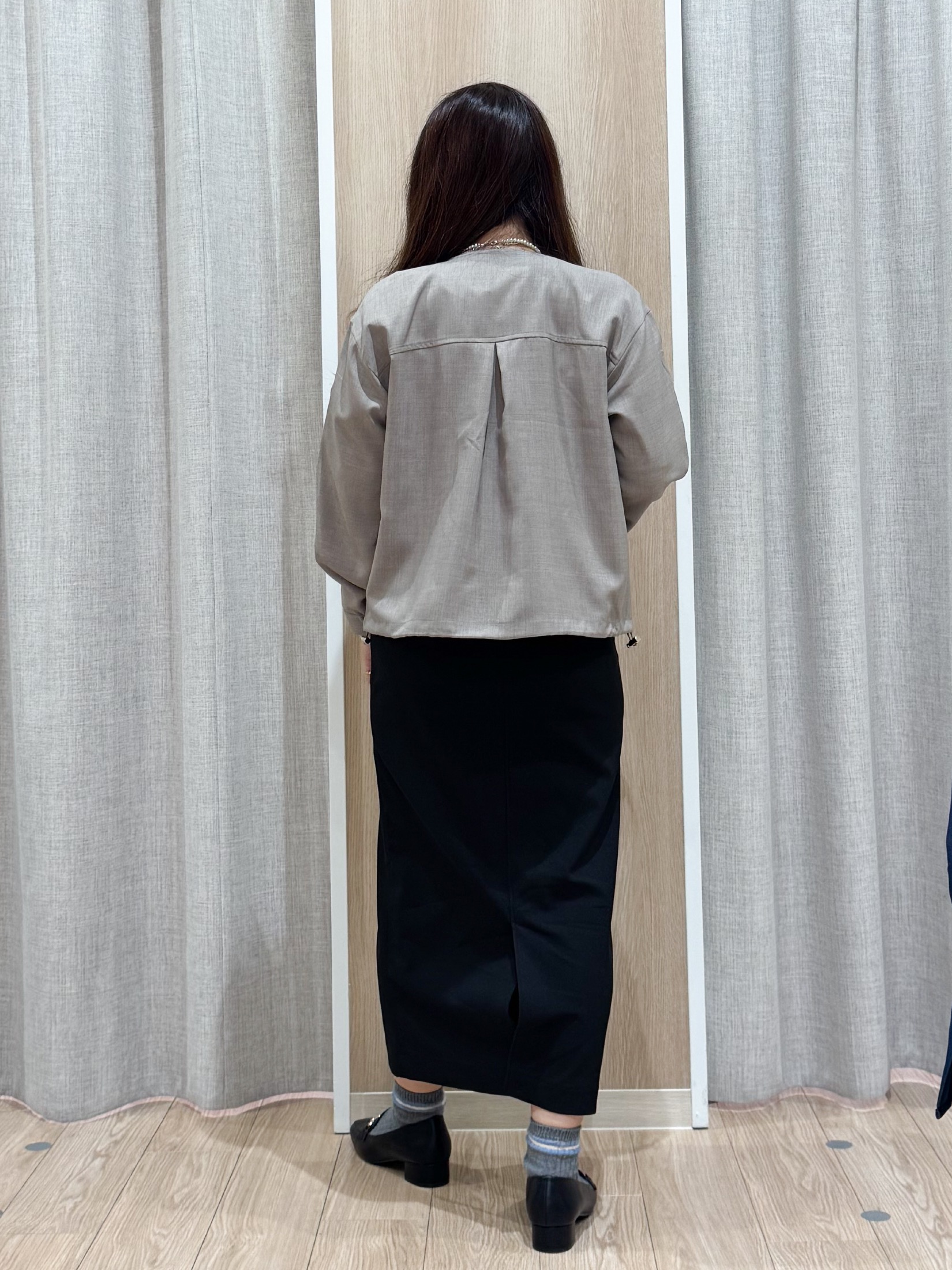 sachiさんの「grove｜【貴島明日香さん着用・洗える】麻調ノーカラーブルゾン」を使ったコーディネート