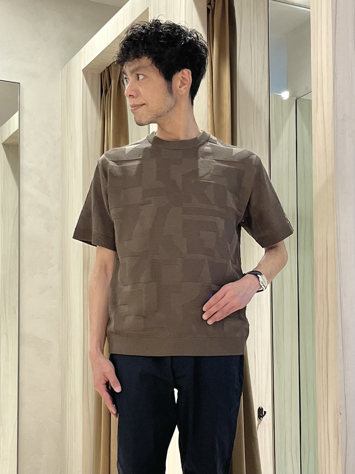 URAさんの「TAKEO KIKUCHI｜リネンライクカルゼ リブブルゾン」を使ったコーディネート