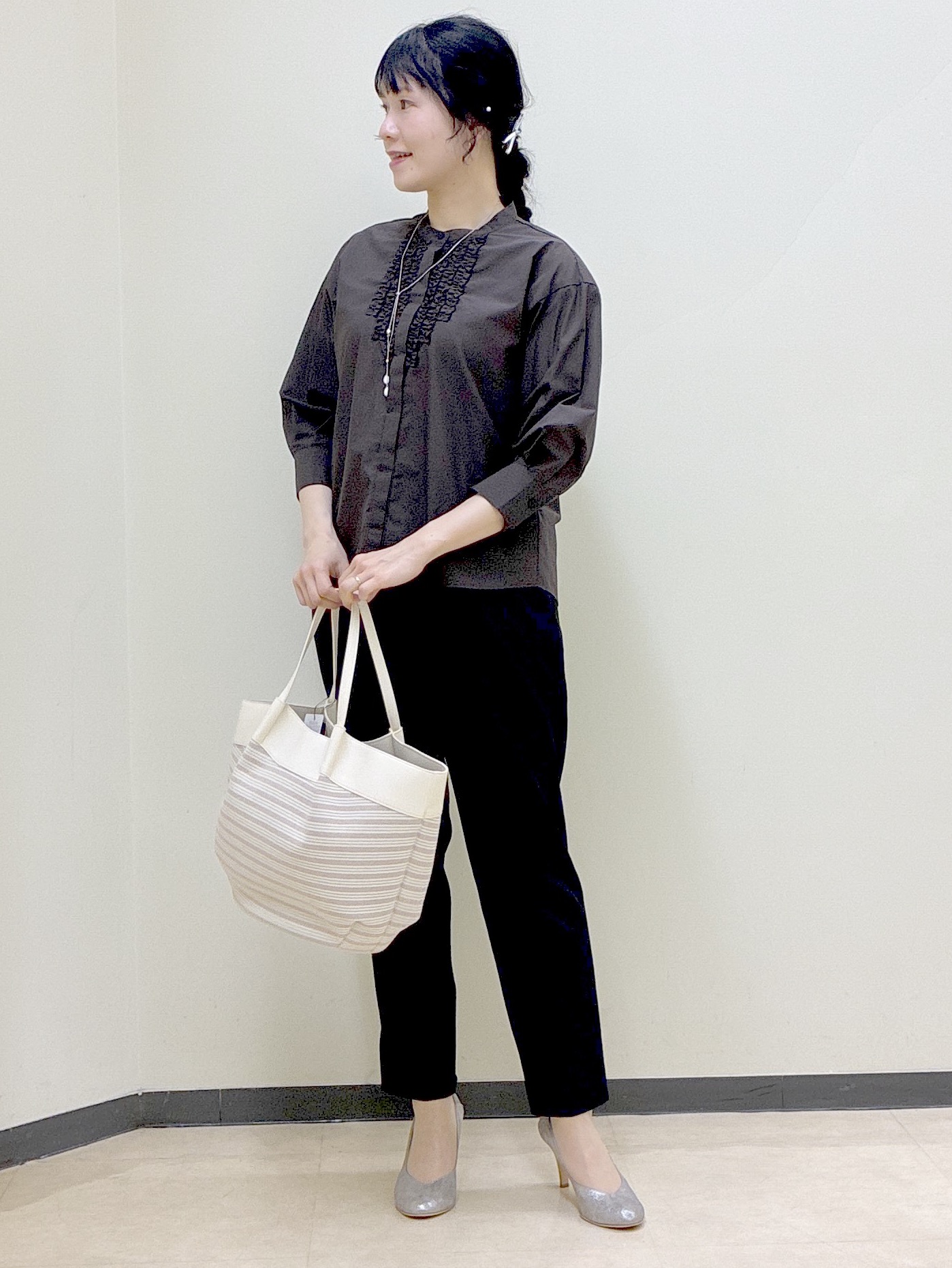  beni_gingerさんの「Reflect｜【接触冷感】八分袖フロントフリルブラウス」を使ったコーディネート