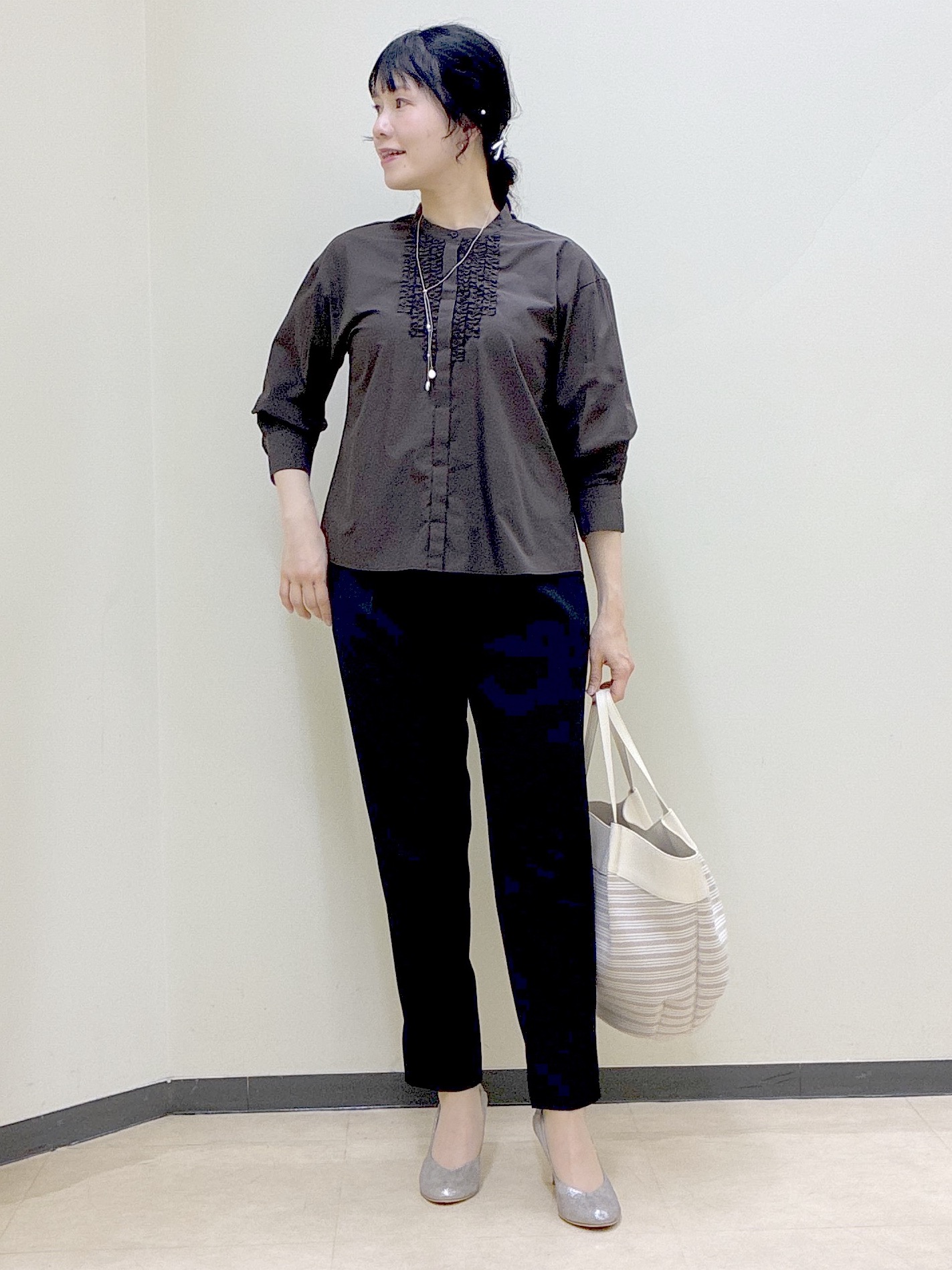  beni_gingerさんの「Reflect｜【接触冷感】八分袖フロントフリルブラウス」を使ったコーディネート