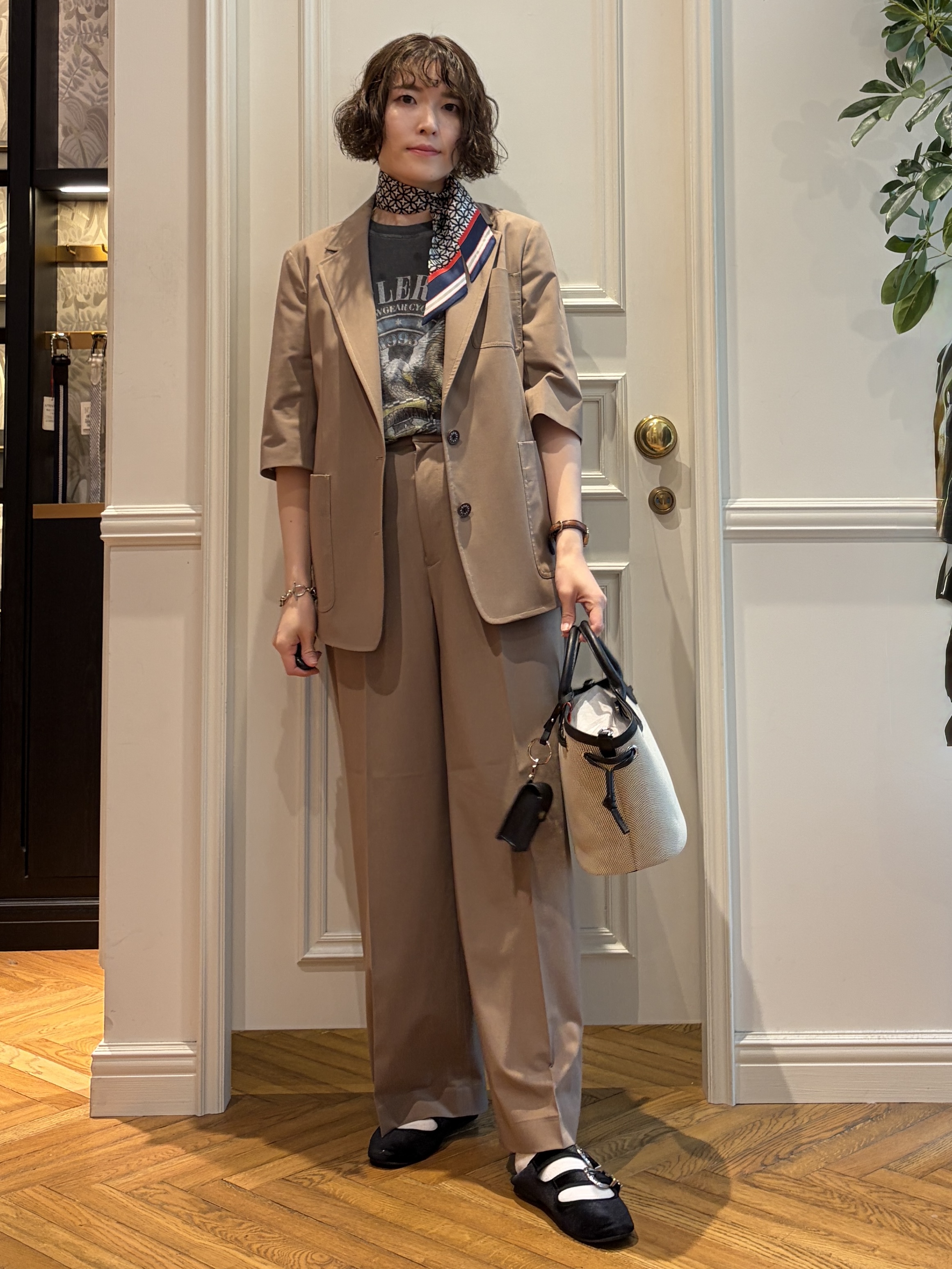 nakaoさんの「DRESSTERIOR｜【接触冷感/セットアップ可】 2WAYストレッチスリークオータージャケット」を使ったコーディネート