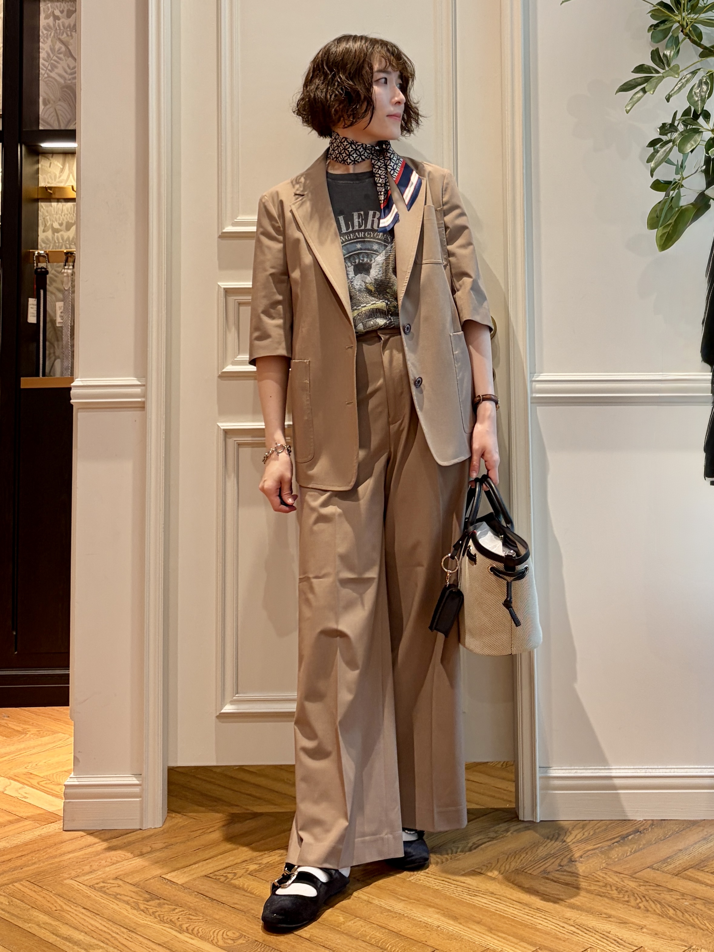 nakaoさんの「DRESSTERIOR｜【接触冷感/セットアップ可】 2WAYストレッチスリークオータージャケット」を使ったコーディネート