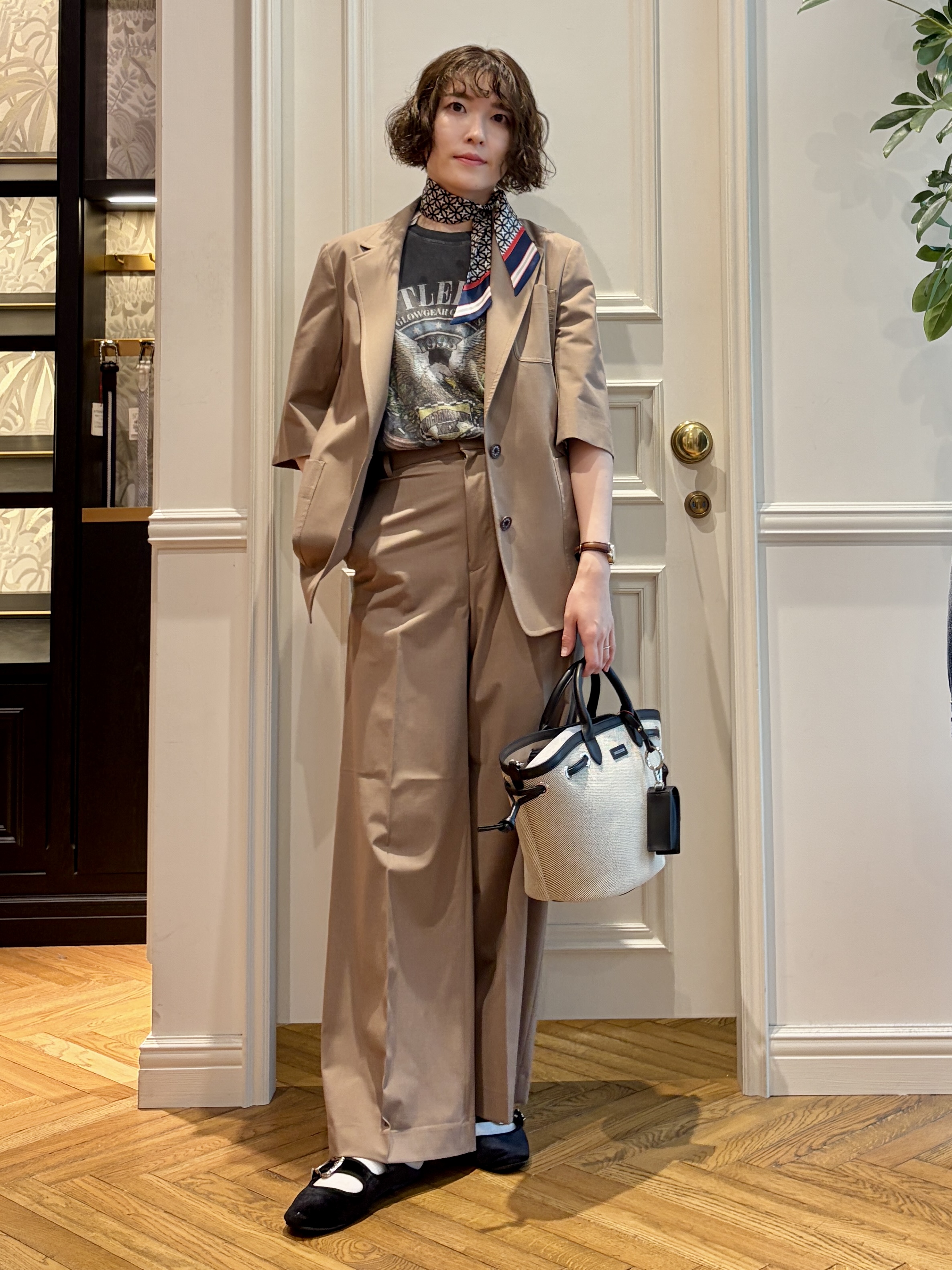 nakaoさんの「DRESSTERIOR｜【接触冷感/セットアップ可】 2WAYストレッチスリークオータージャケット」を使ったコーディネート