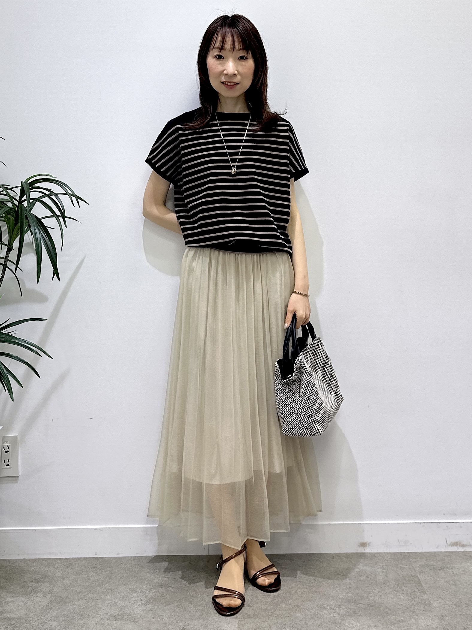 Miwaさんの「UNTITLED｜【9色展開/アンサンブル可/洗える】コットンベーシックニット」を使ったコーディネート