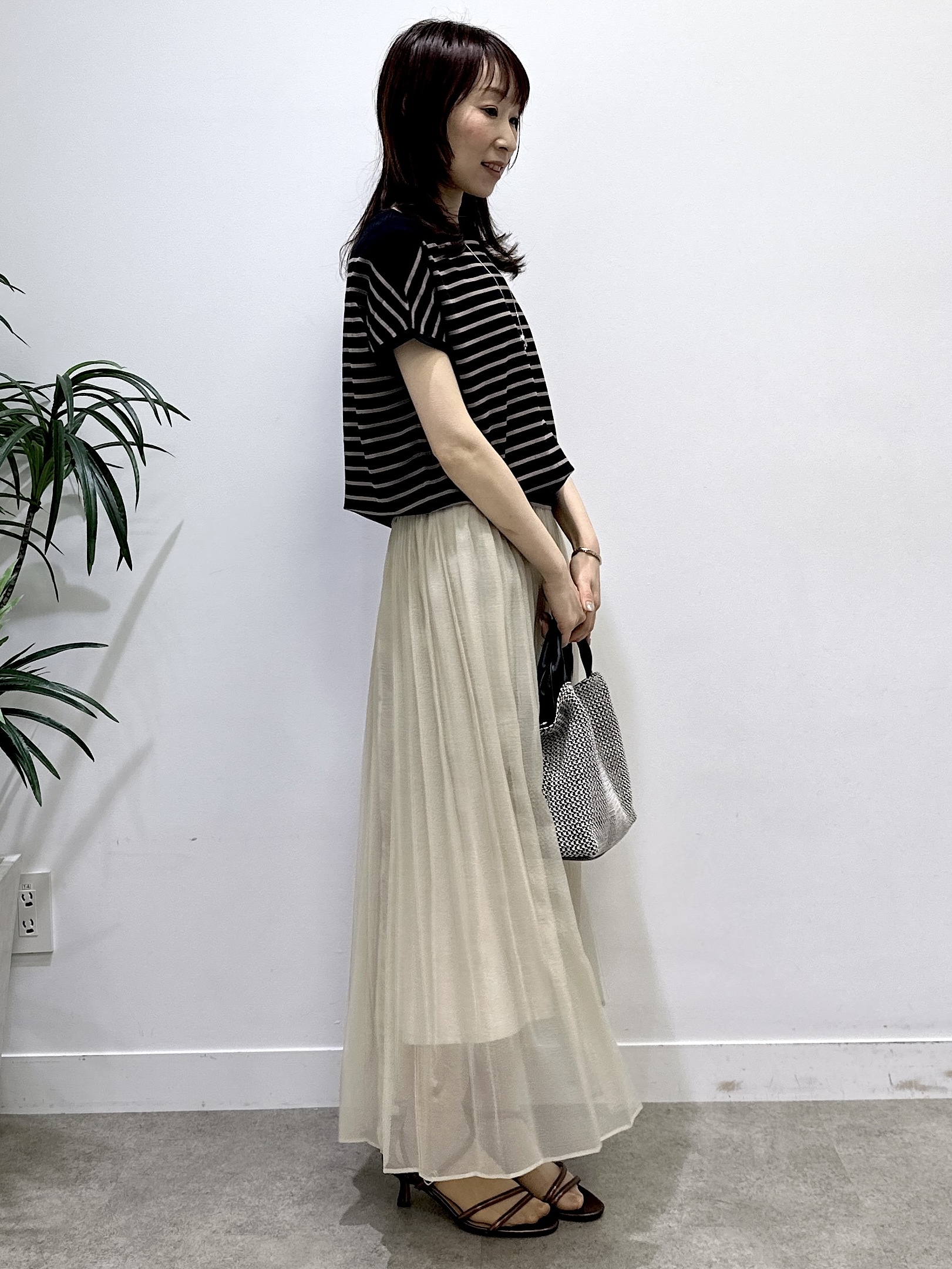 Miwaさんの「UNTITLED｜【9色展開/アンサンブル可/洗える】コットンベーシックニット」を使ったコーディネート
