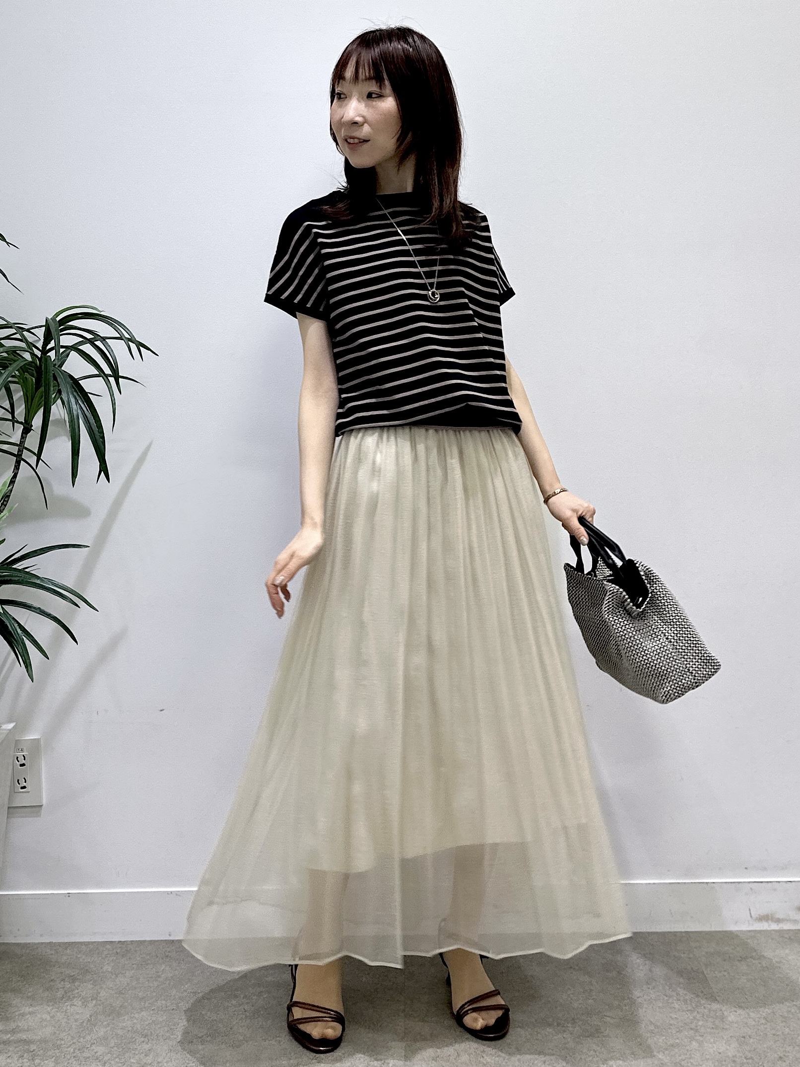 Miwaさんの「UNTITLED｜【9色展開/アンサンブル可/洗える】コットンベーシックニット」を使ったコーディネート