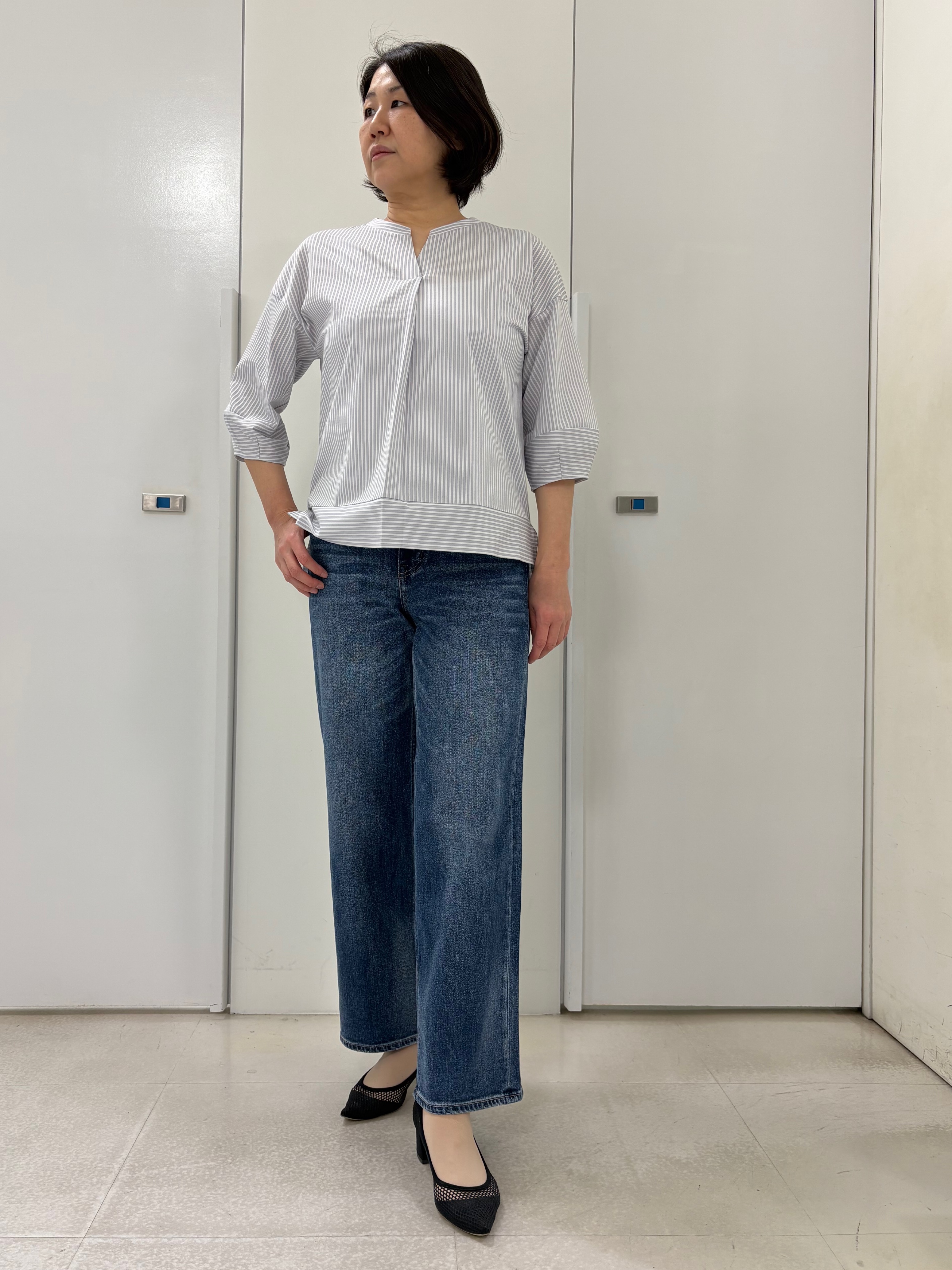 hIさんの「COUP DE CHANCE｜【デニムパンツ】Healthy Denim／ Pink Pepper Midrise（ピンクペッパー」を使ったコーディネート