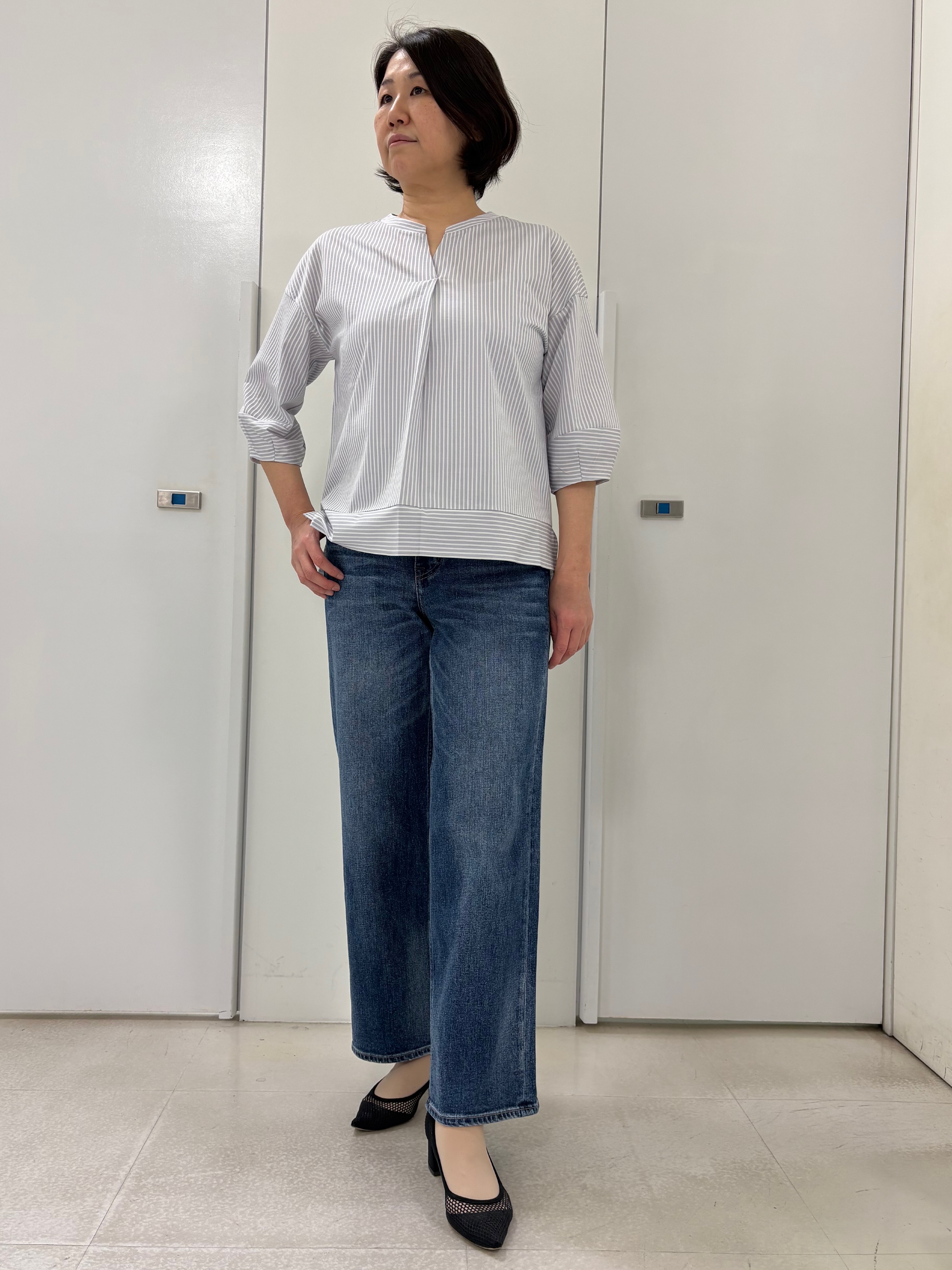 hIさんの「COUP DE CHANCE｜【デニムパンツ】Healthy Denim／ Pink Pepper Midrise（ピンクペッパー」を使ったコーディネート