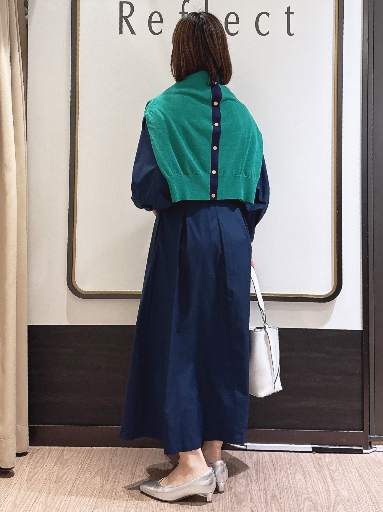 nekoさんの「Reflect｜【アンサンブル可】バイカラーカーディガン」を使ったコーディネート