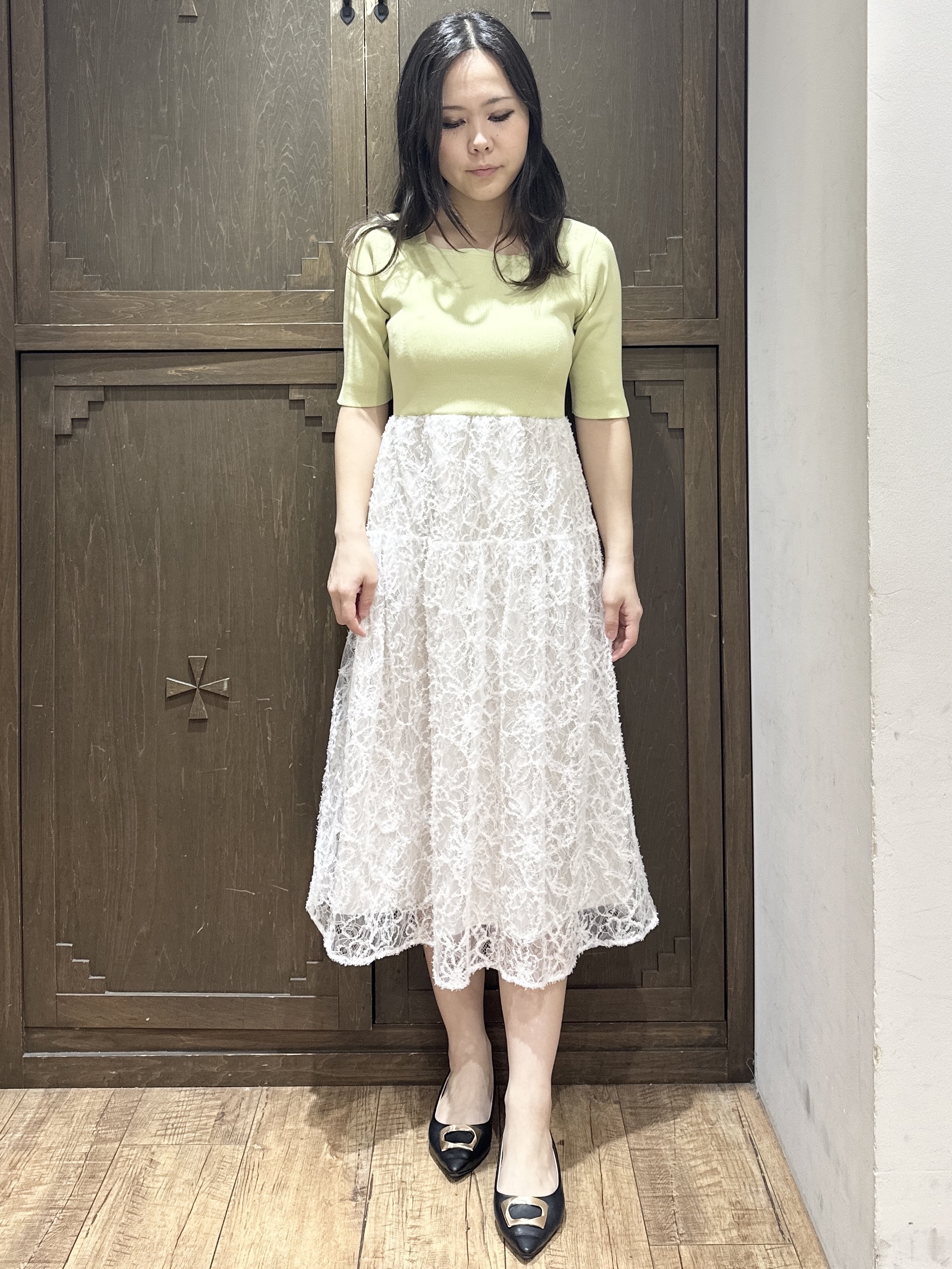 kanaさんの「index｜《ツインセット》カーディガン&times;ニットドッキングワンピース【洗濯機OK】」を使ったコーディネート