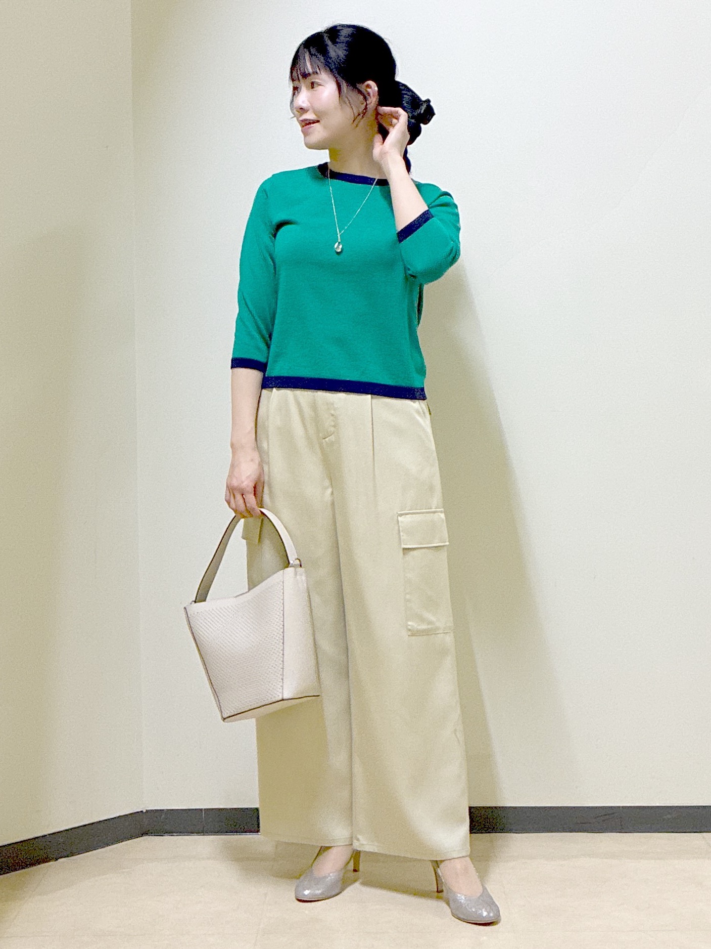  beni_gingerさんの「Reflect｜【アンサンブル可】バイカラーニット」を使ったコーディネート