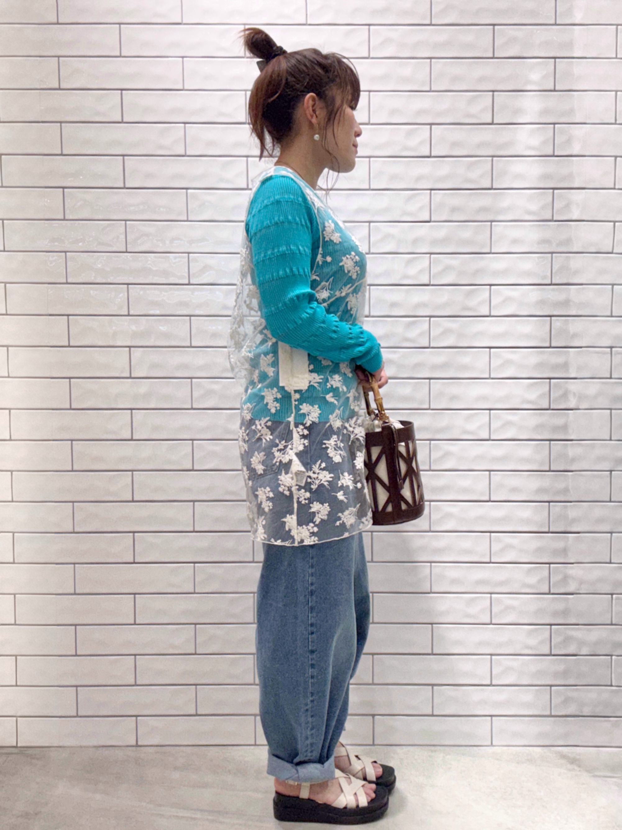maichiさんの「OPAQUE.CLIP｜シアー刺繍チュニックブラウス【洗濯機OK】」を使ったコーディネート