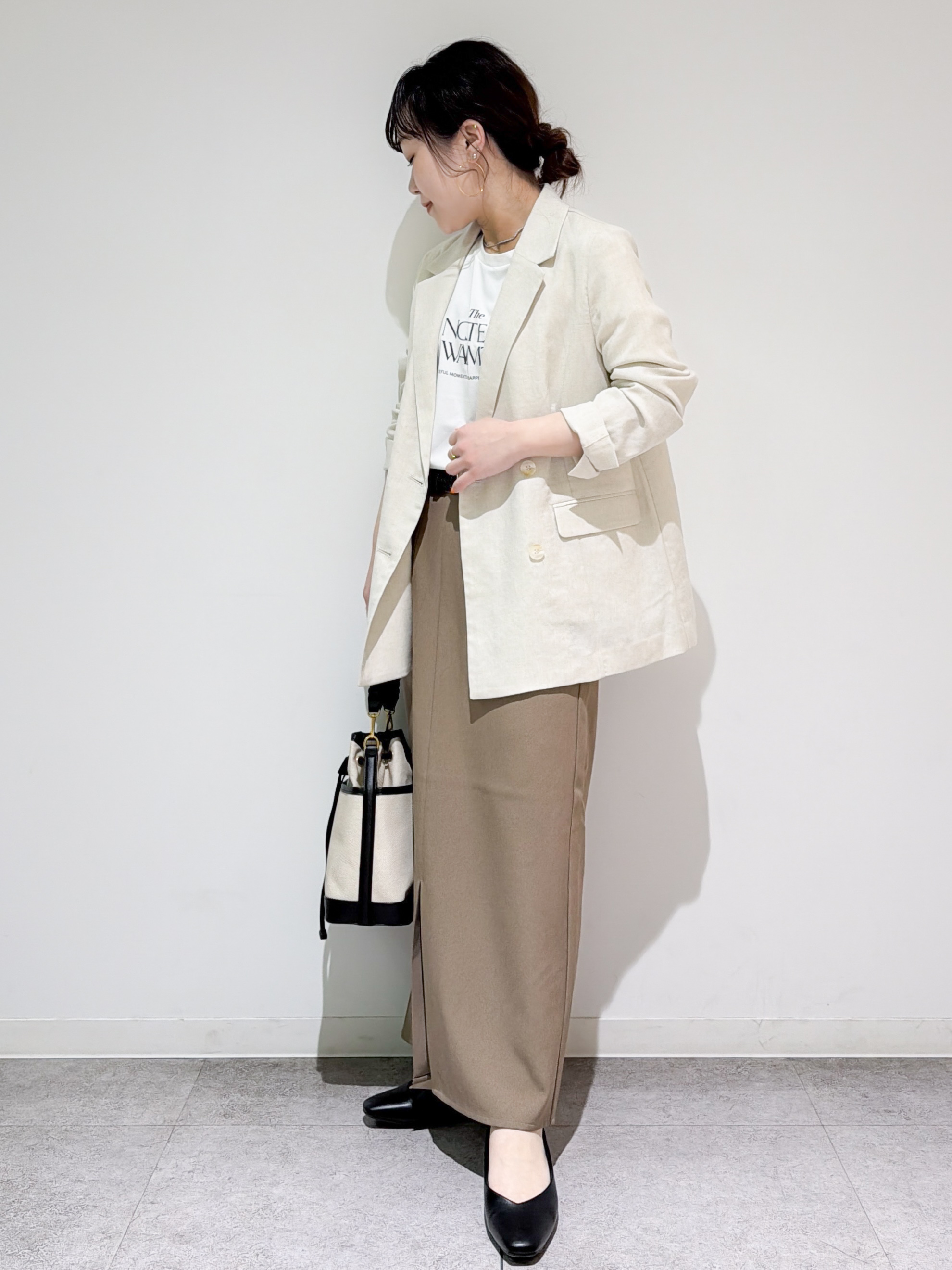 すずママさんの「OPAQUE.CLIP｜【UV／接触冷感】ダブルブレストジャケット《防シワ加工／洗える》」を使ったコーディネート