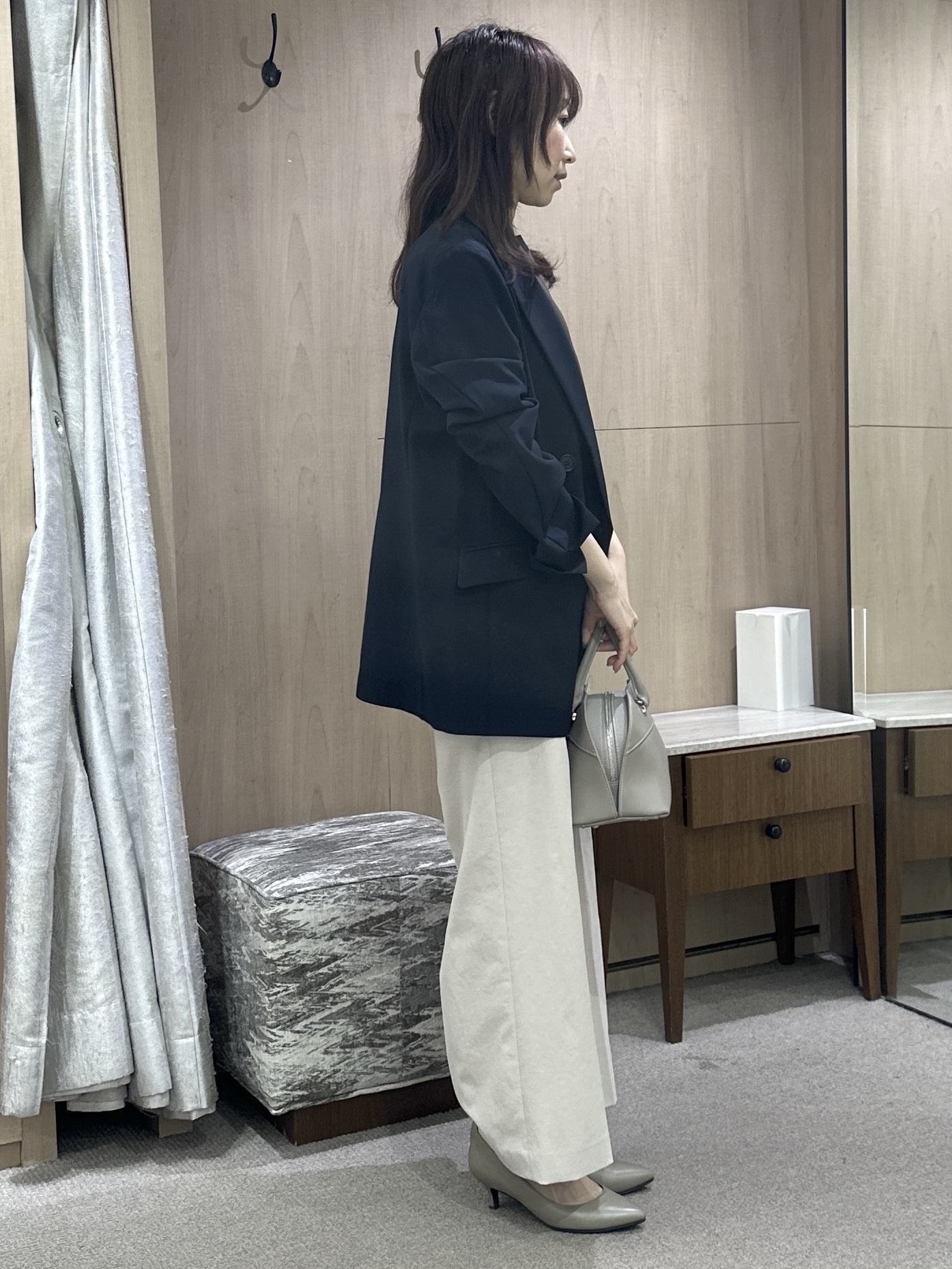 Miwaさんの「UNTITLED｜【新色追加/セットアップ可】エアリー ダブルブレストジャケット」を使ったコーディネート