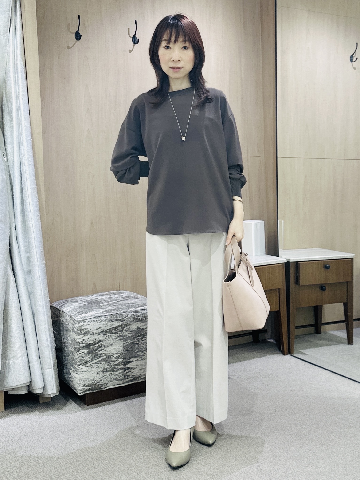 Miwaさんの「UNTITLED｜【新色追加/セットアップ可】エアリー ダブルブレストジャケット」を使ったコーディネート