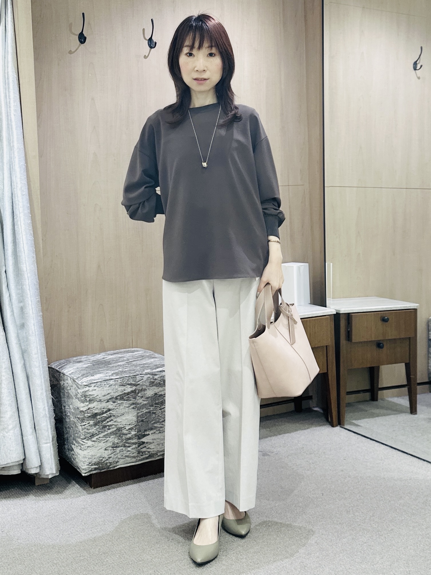 Miwaさんの「UNTITLED｜【新色追加/セットアップ可】エアリー ダブルブレストジャケット」を使ったコーディネート
