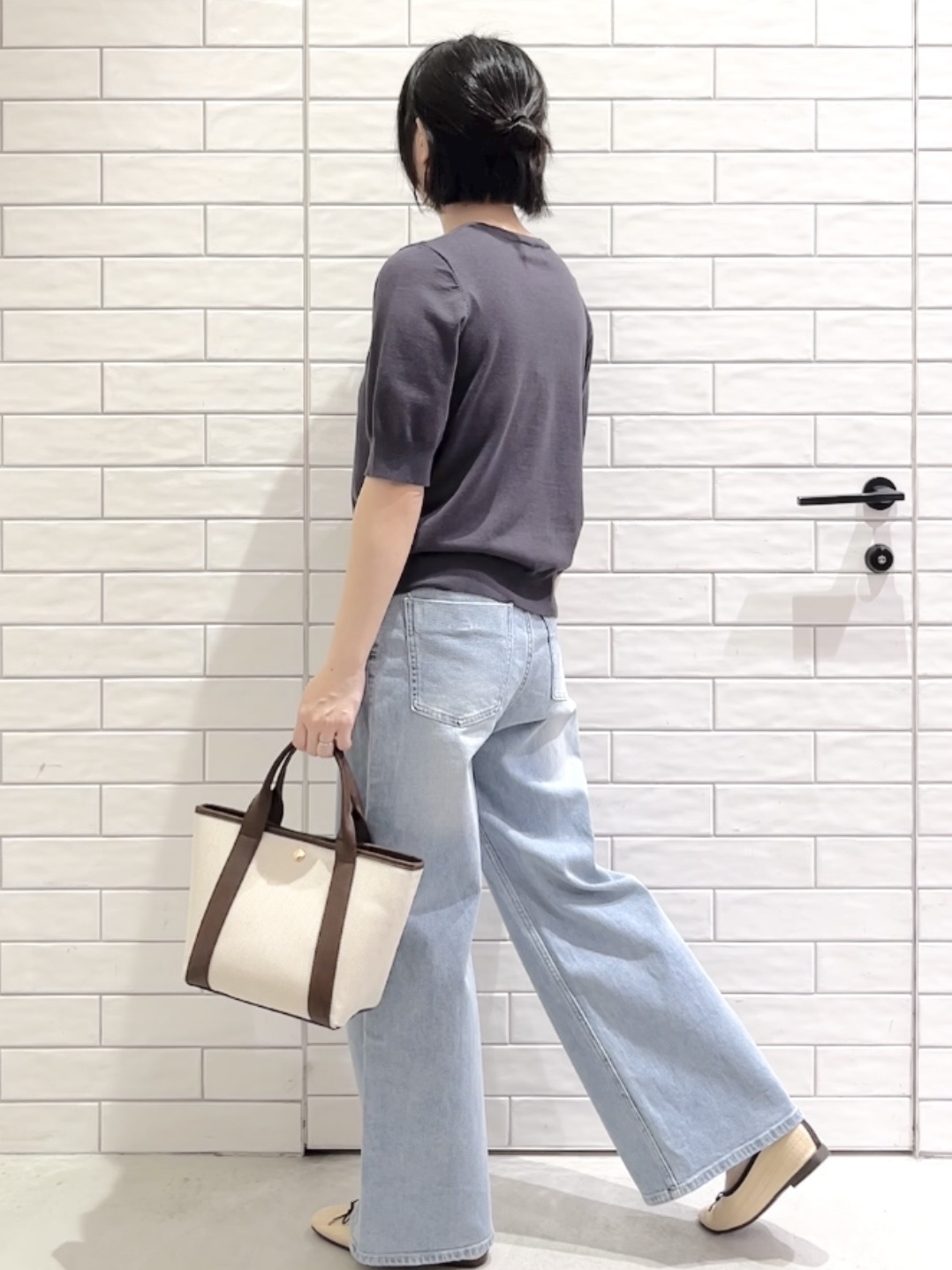 しおりさんの「OPAQUE.CLIP｜ロゴジャカードニット【洗濯機OK】」を使ったコーディネート