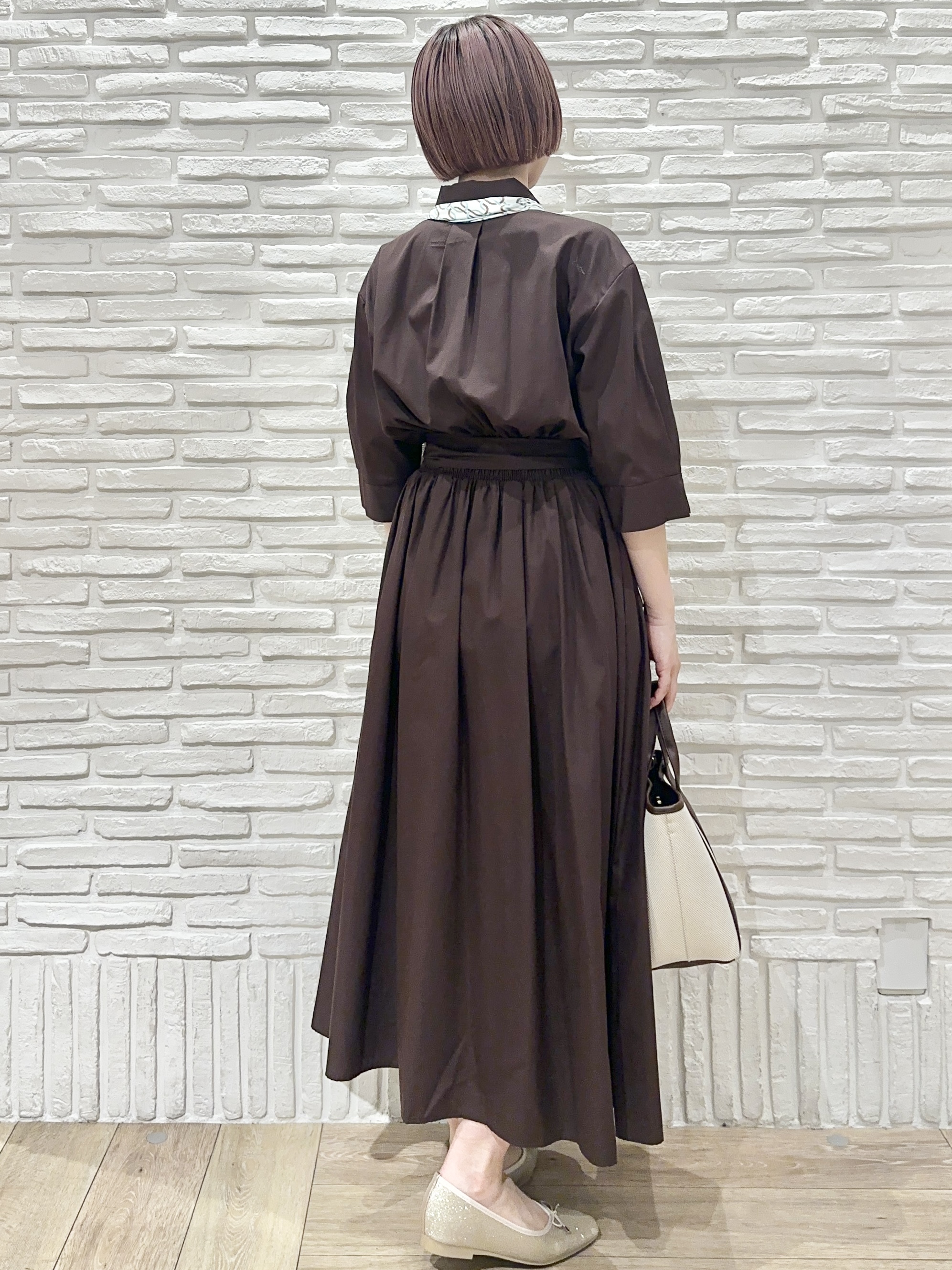 Hana...eさんの「index｜リボンベルト付きシャツワンピース【洗濯機OK／防シワ加工】」を使ったコーディネート
