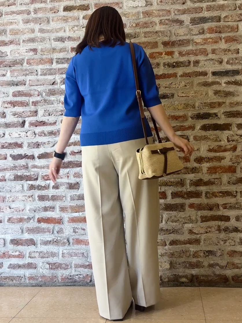 tokiさんの「THE SHOP TK｜【S-XL/ひんやりタッチ】美しさ際立つ 6分袖ニット 洗濯機OK/UVケア/毛玉になりにくい」を使ったコーディネート