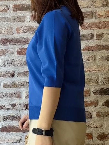 tokiさんの「THE SHOP TK｜【S-XL/ひんやりタッチ】美しさ際立つ 6分袖ニット 洗濯機OK/UVケア/毛玉になりにくい」を使ったコーディネート